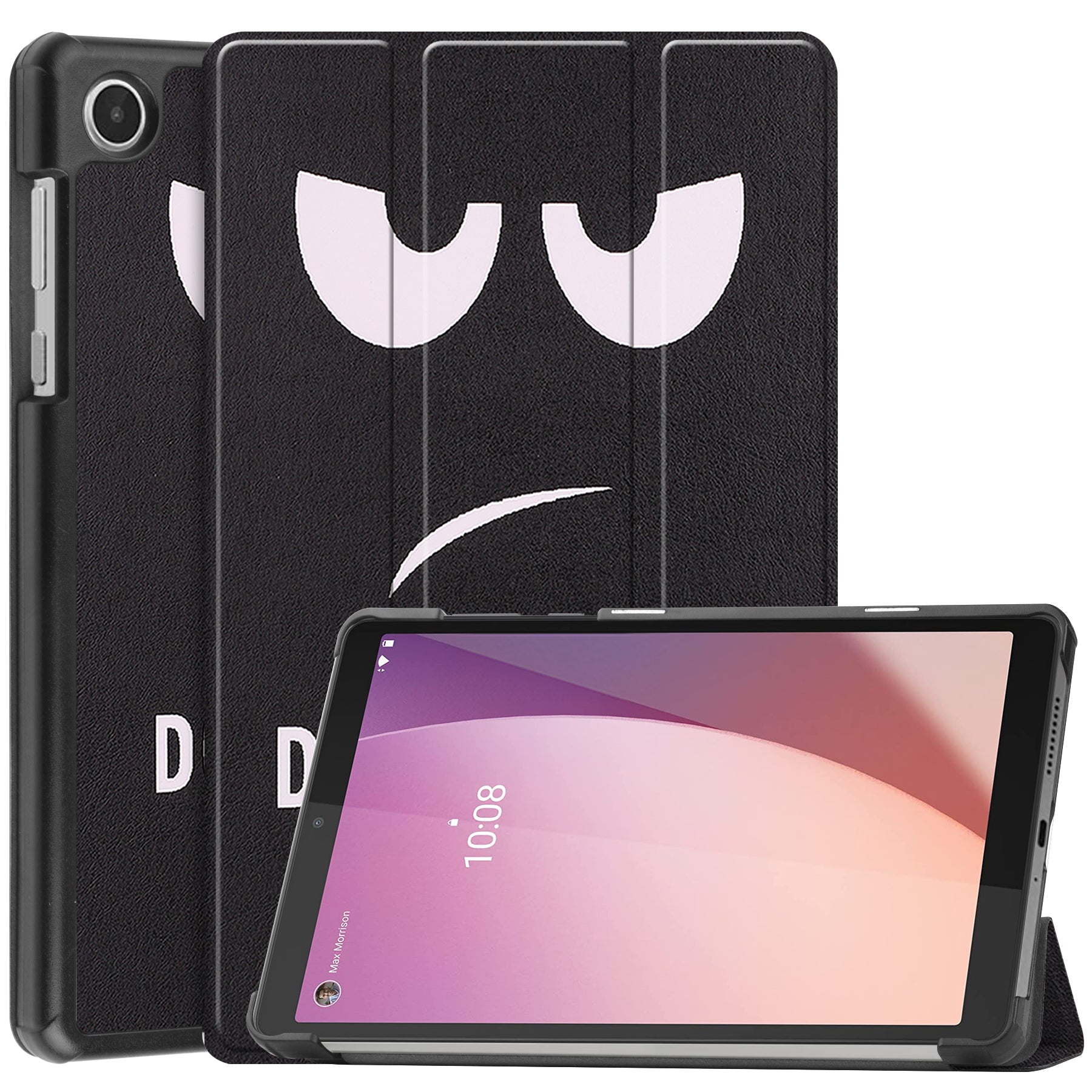 Tri-fold Stand Tablet Case for Lenovo Tab M8 Gen 4 Pattern Printing PU Leather Tablet Cover