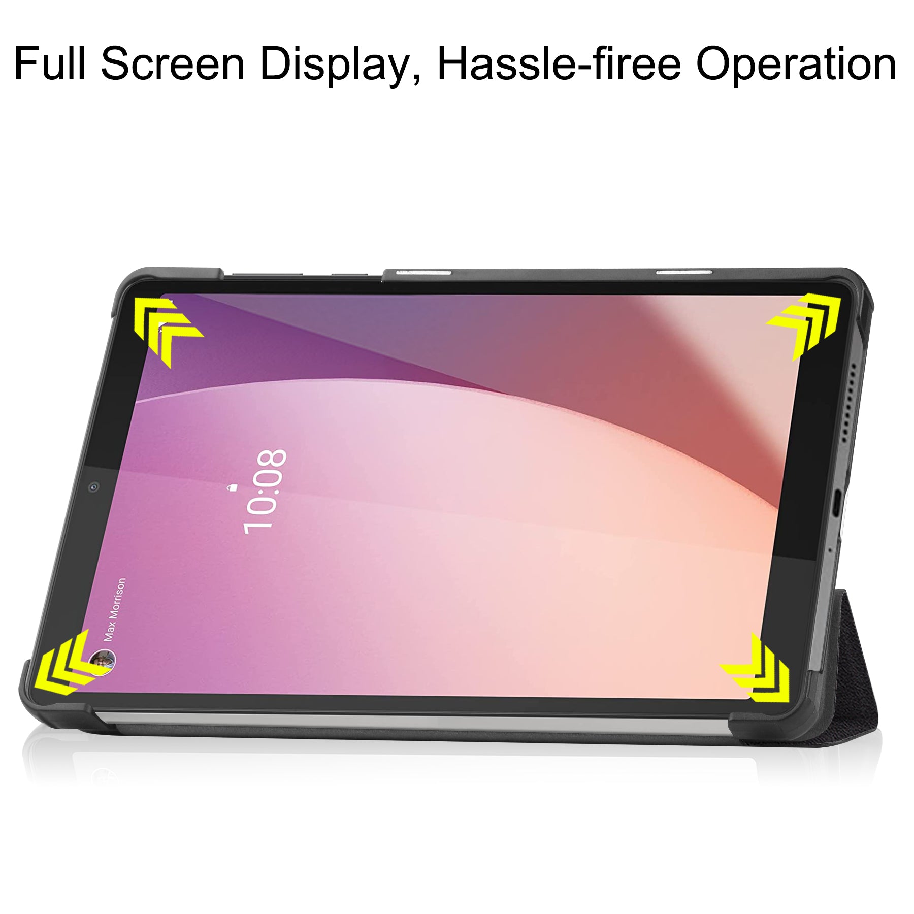 Tri-fold Stand Tablet Case for Lenovo Tab M8 Gen 4 Pattern Printing PU Leather Tablet Cover