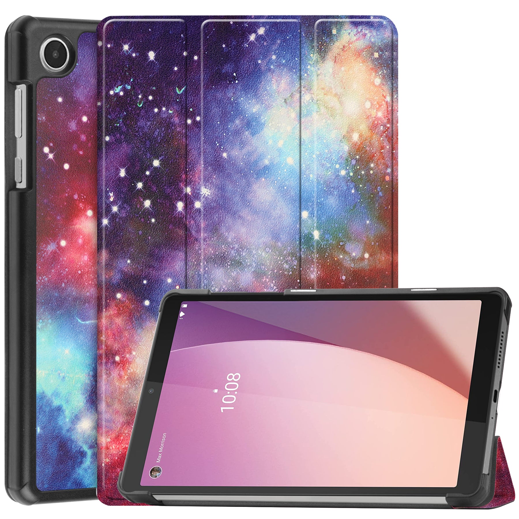 Tri-fold Stand Tablet Case for Lenovo Tab M8 Gen 4 Pattern Printing PU Leather Tablet Cover