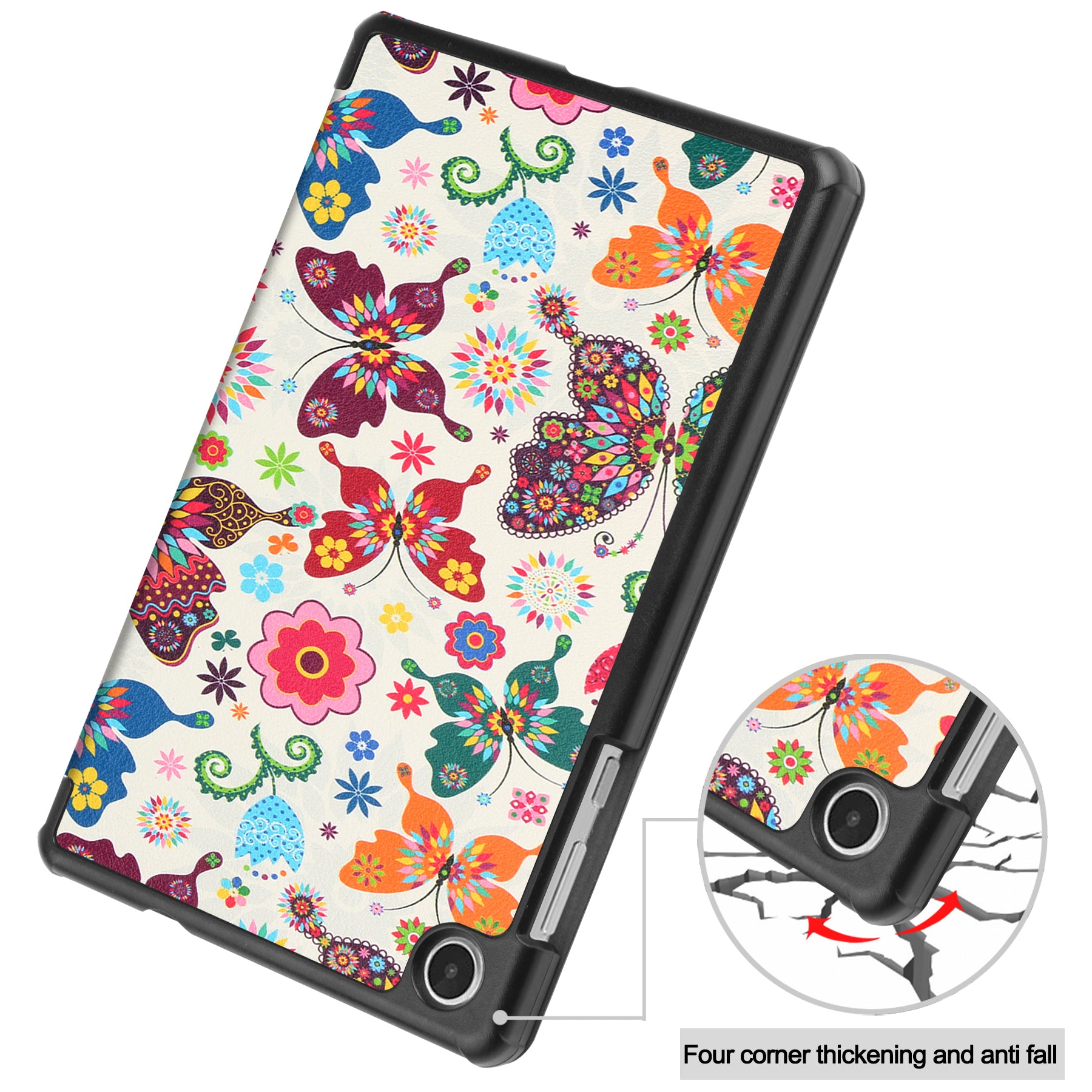 Tri-fold Stand Tablet Case for Lenovo Tab M8 Gen 4 Pattern Printing PU Leather Tablet Cover