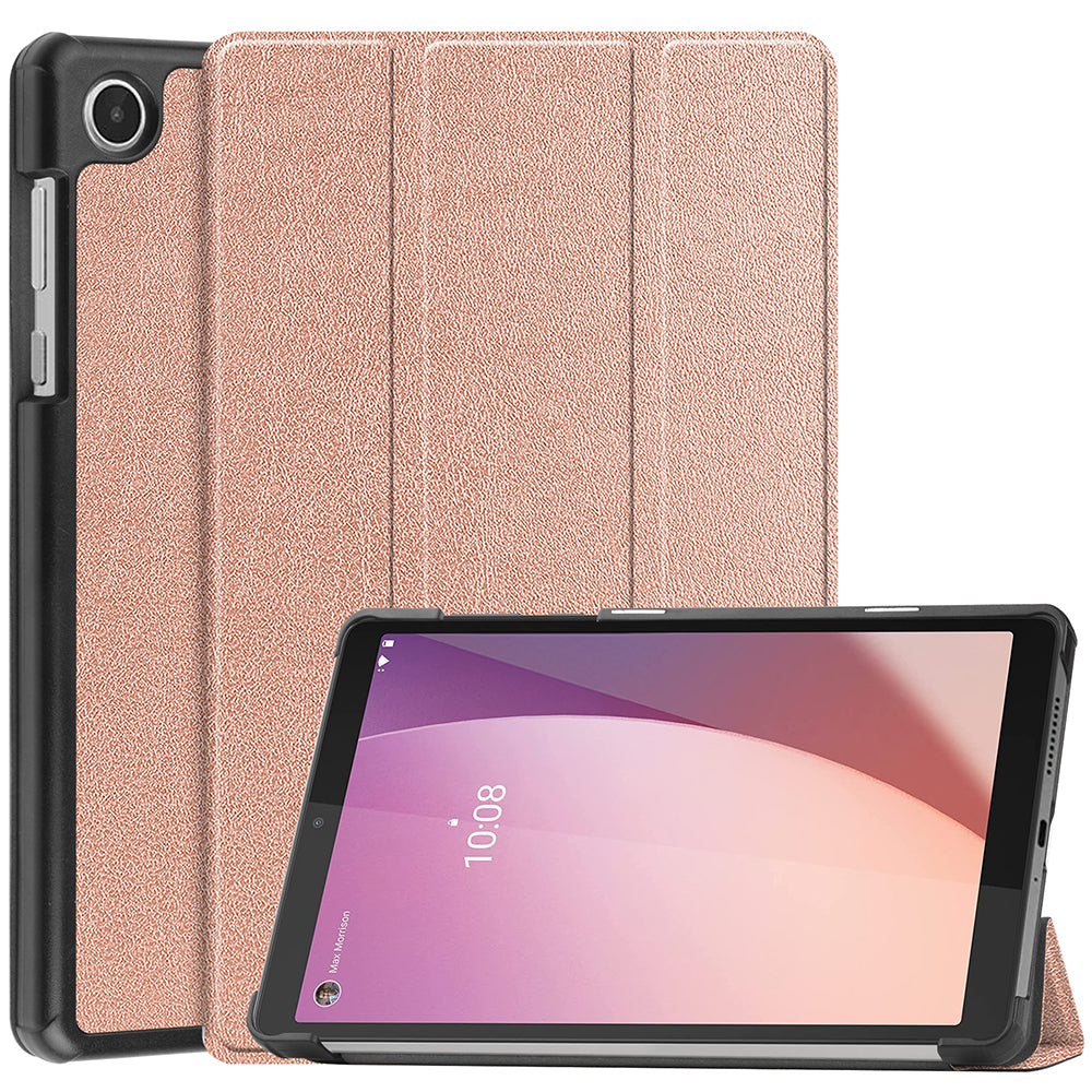 PU Leather Tablet Case for Lenovo Tab M8 Gen 4 Tri-fold Stand Protective Tablet Cover