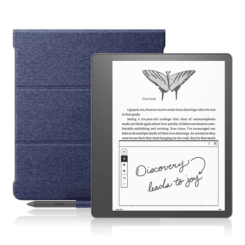 For Amazon Kindle Scribe Stand Case PU Leather TPU Pen Slot E-reader Protective Cover