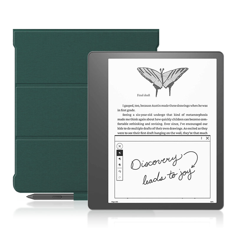 For Amazon Kindle Scribe Stand Case PU Leather TPU Pen Slot E-reader Protective Cover