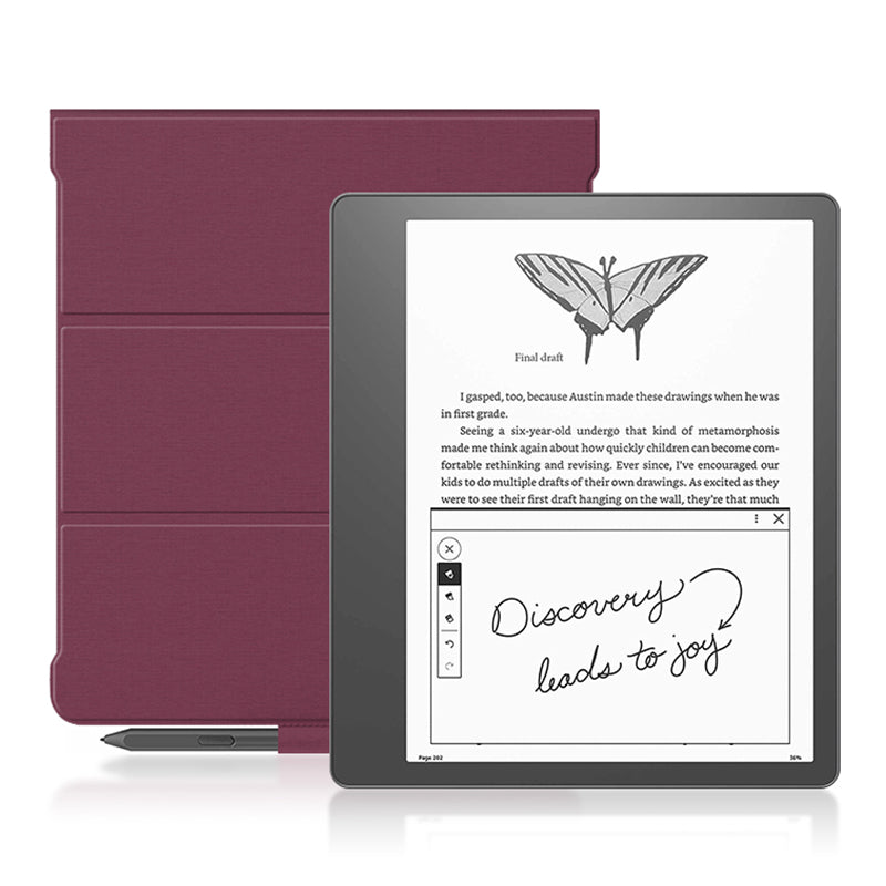 For Amazon Kindle Scribe Stand Case PU Leather TPU Pen Slot E-reader Protective Cover