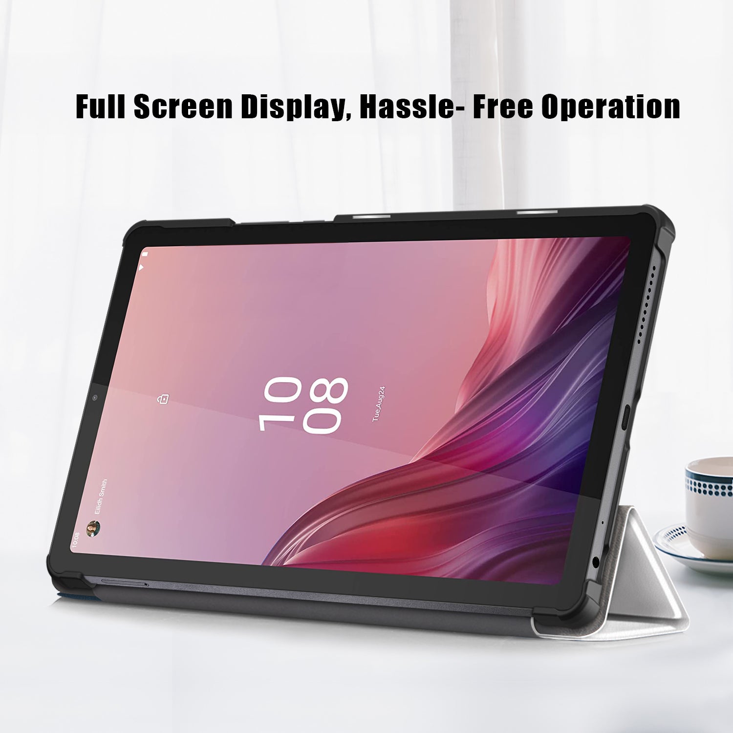 Tablet Leather Case for Lenovo Tab M9 TB-310FU Tri-fold Stand Pattern Printing Tablet Cover with Auto Wake Sleep