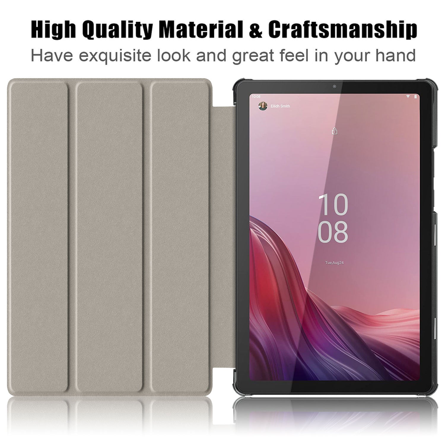 Tablet Leather Case for Lenovo Tab M9 TB-310FU Tri-fold Stand Pattern Printing Tablet Cover with Auto Wake Sleep