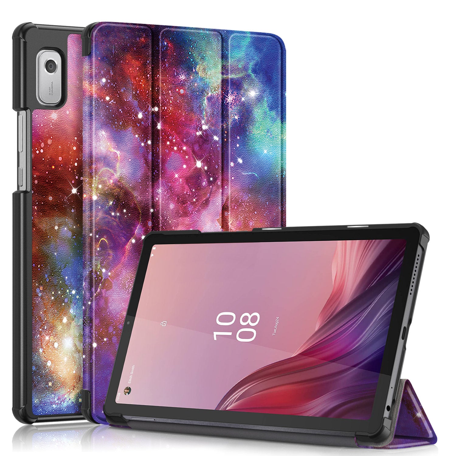 Tablet Leather Case for Lenovo Tab M9 TB-310FU Tri-fold Stand Pattern Printing Tablet Cover with Auto Wake Sleep