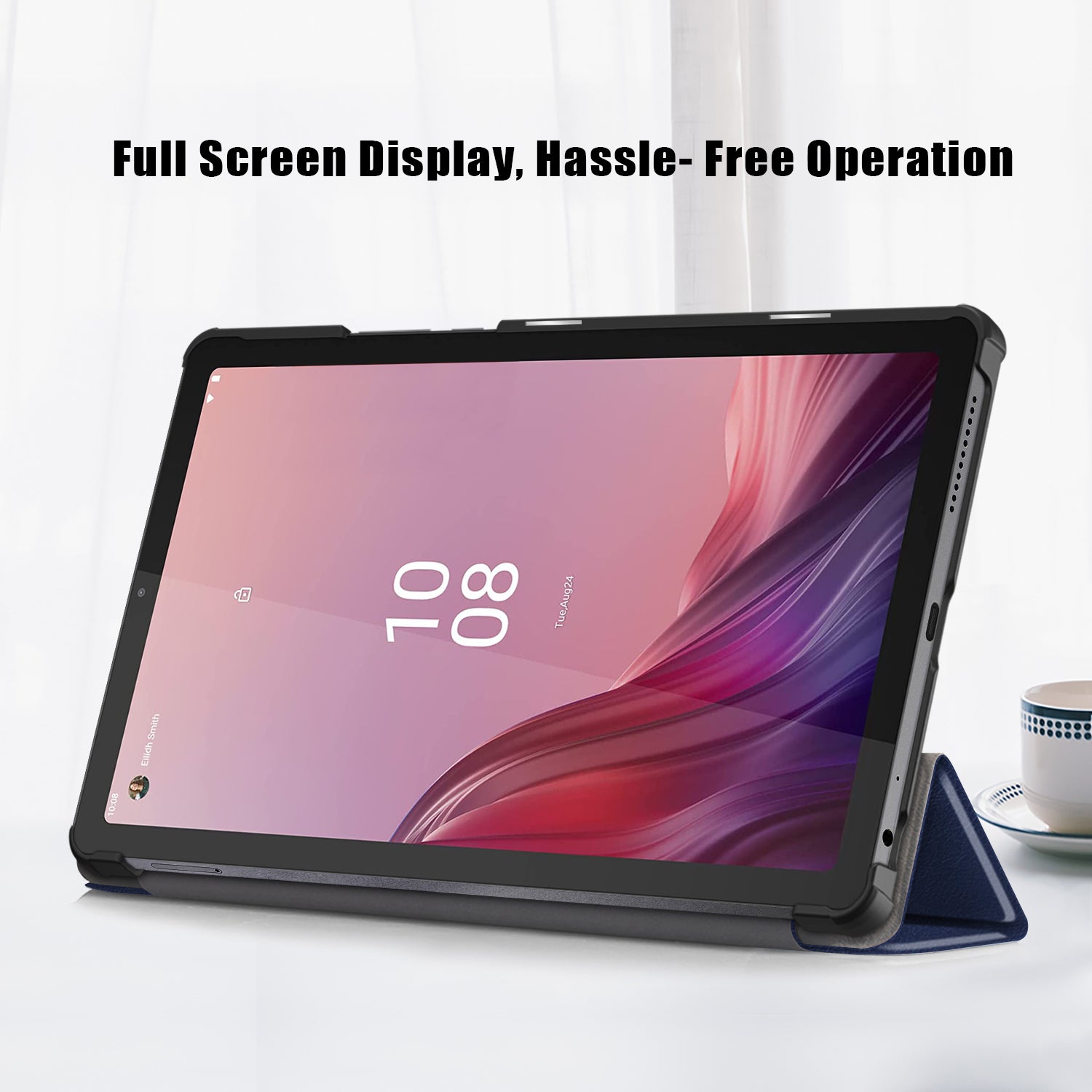 Tri-fold Stand Tablet Case for Lenovo Tab M9 TB-310FU Auto Wake Sleep PU Leather Tablet Cover