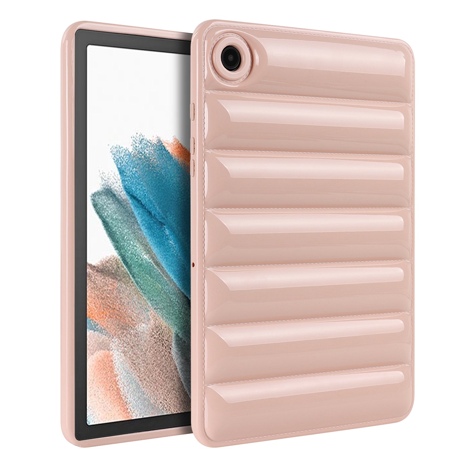 For Samsung Galaxy Tab A8 10.5 (2021) (2022) Candy Color Shockproof Case Down Jacket Design Anti-scratch TPU Cover