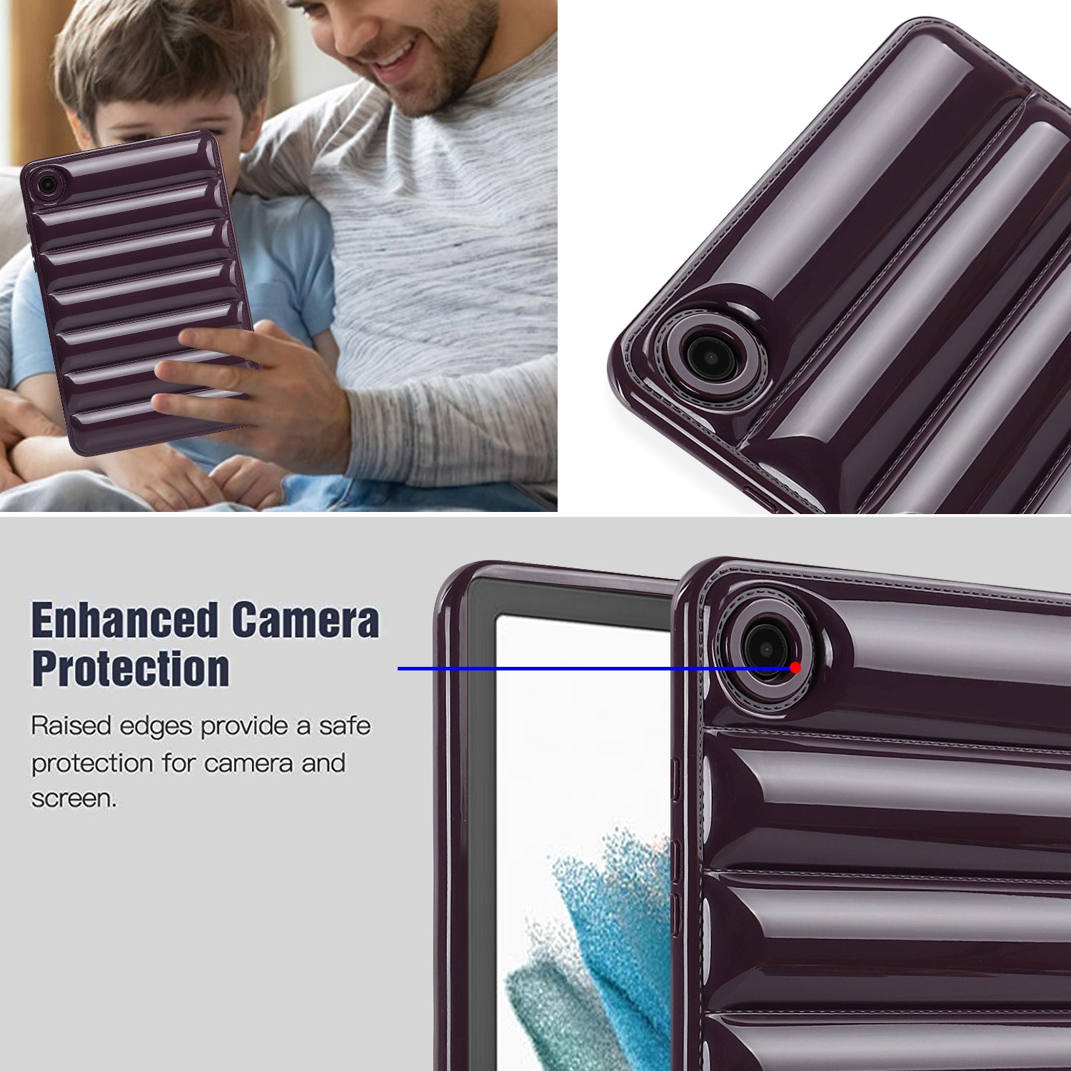 For Samsung Galaxy Tab A8 10.5 (2021) (2022) Candy Color Shockproof Case Down Jacket Design Anti-scratch TPU Cover