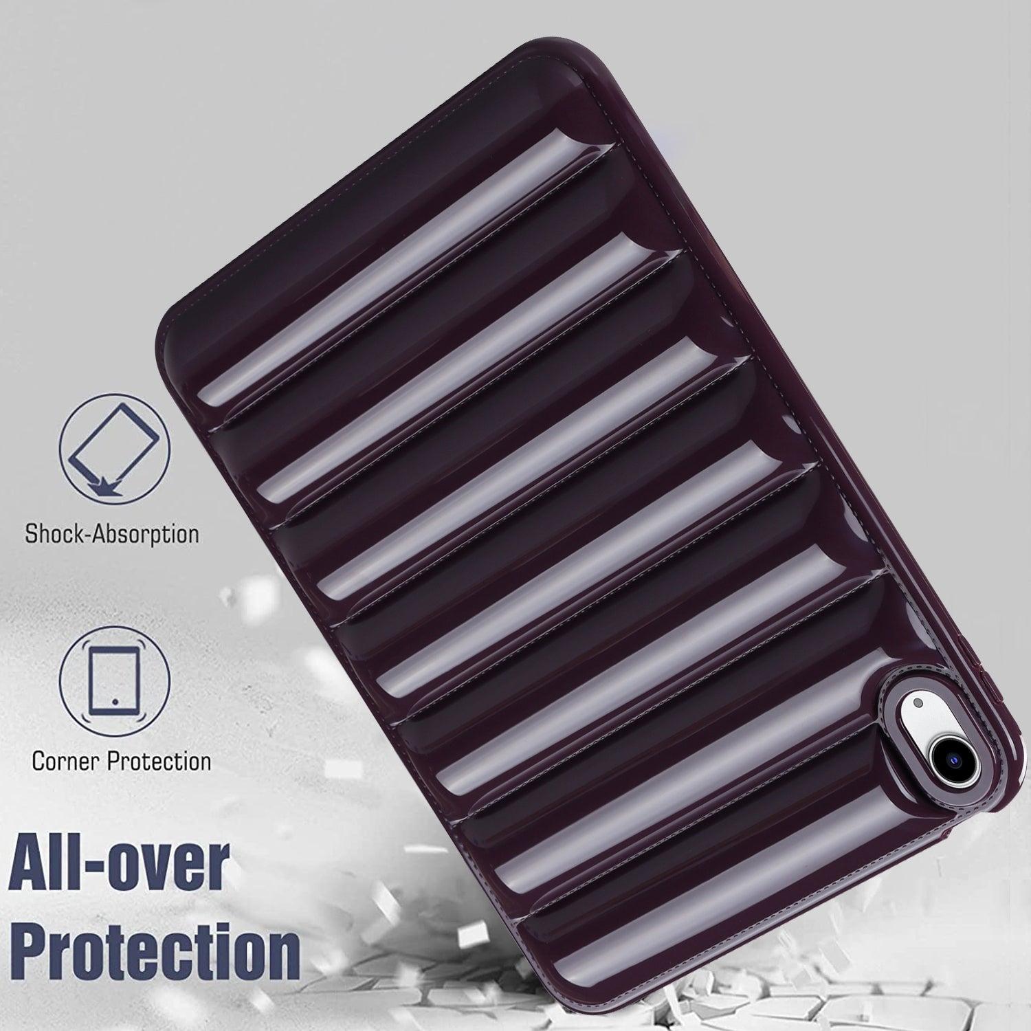 For iPad 10.9 (2022) Down Jacket Candy Color Tablet Protective Case Anti-scratch Soft TPU Cover