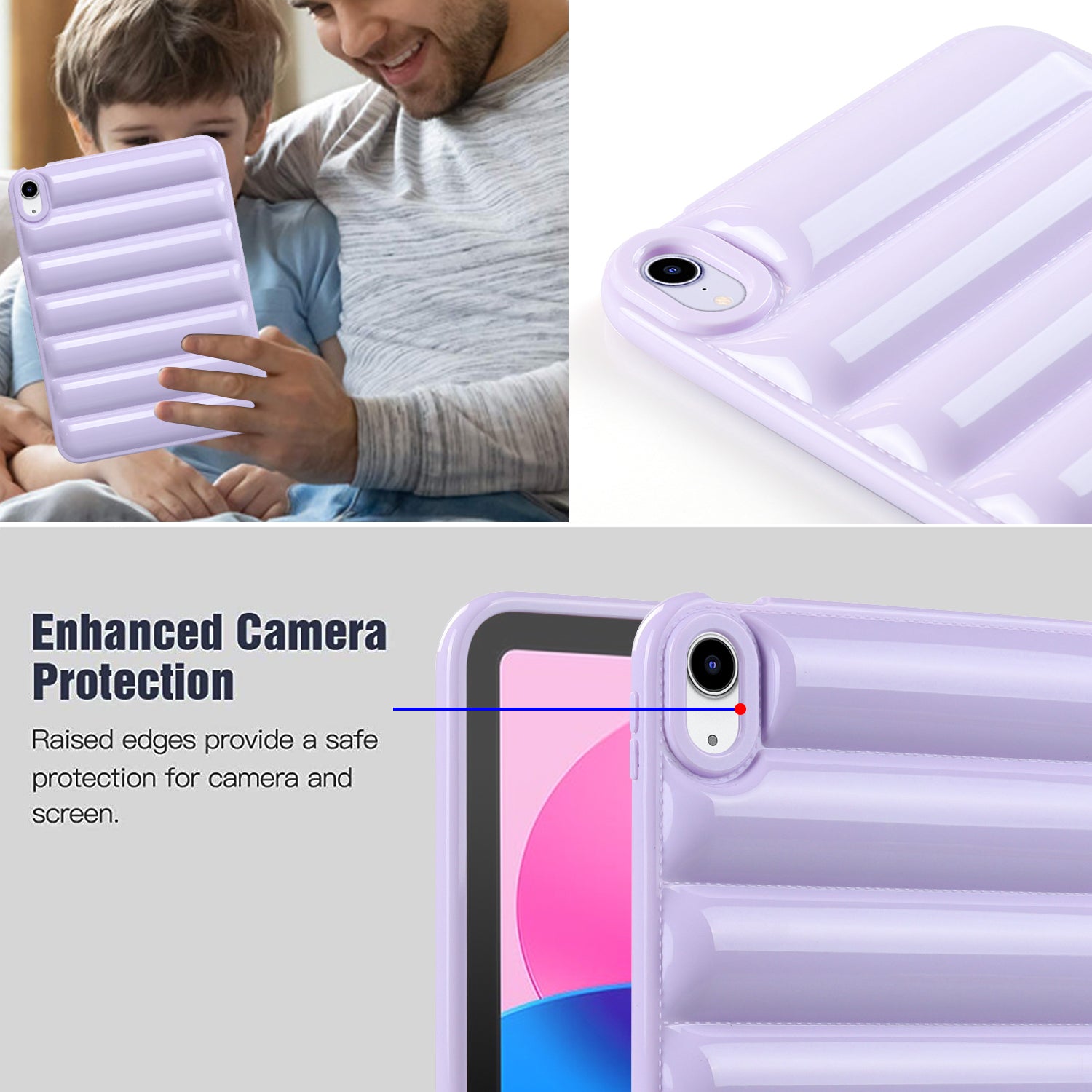 For iPad 10.9 (2022) Down Jacket Candy Color Tablet Protective Case Anti-scratch Soft TPU Cover