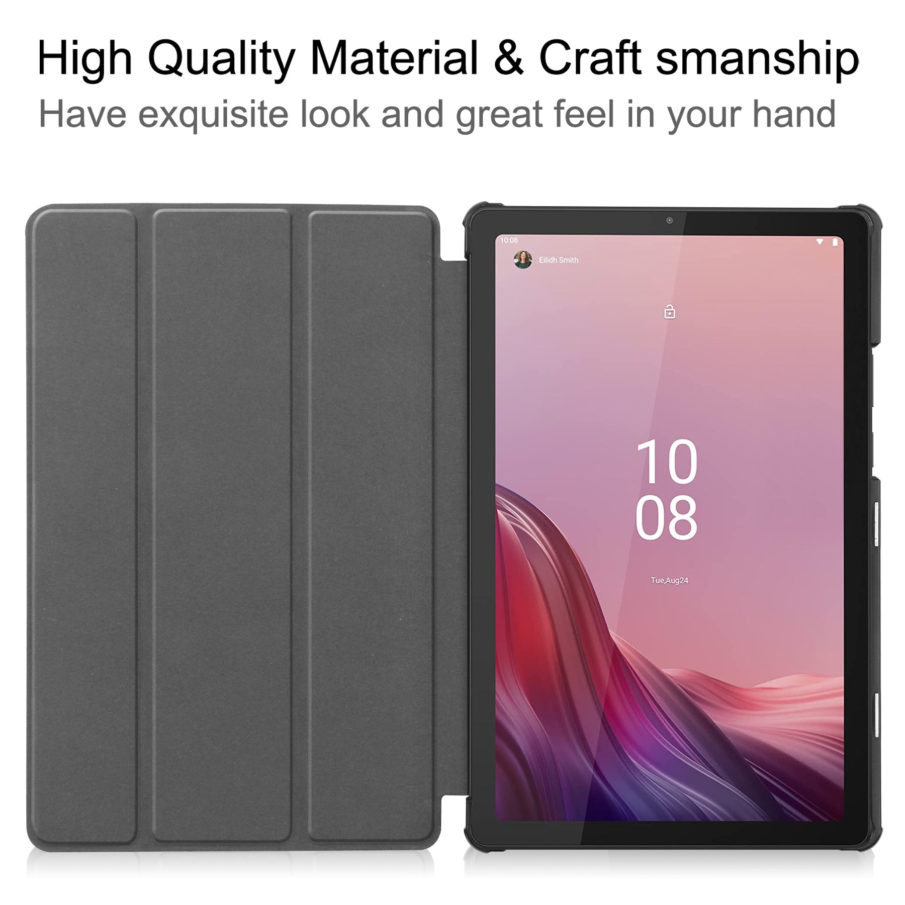 For Lenovo Tab M9 Anti-scratch PU Leather Tablet Case Tri-fold Stand Protective Cover