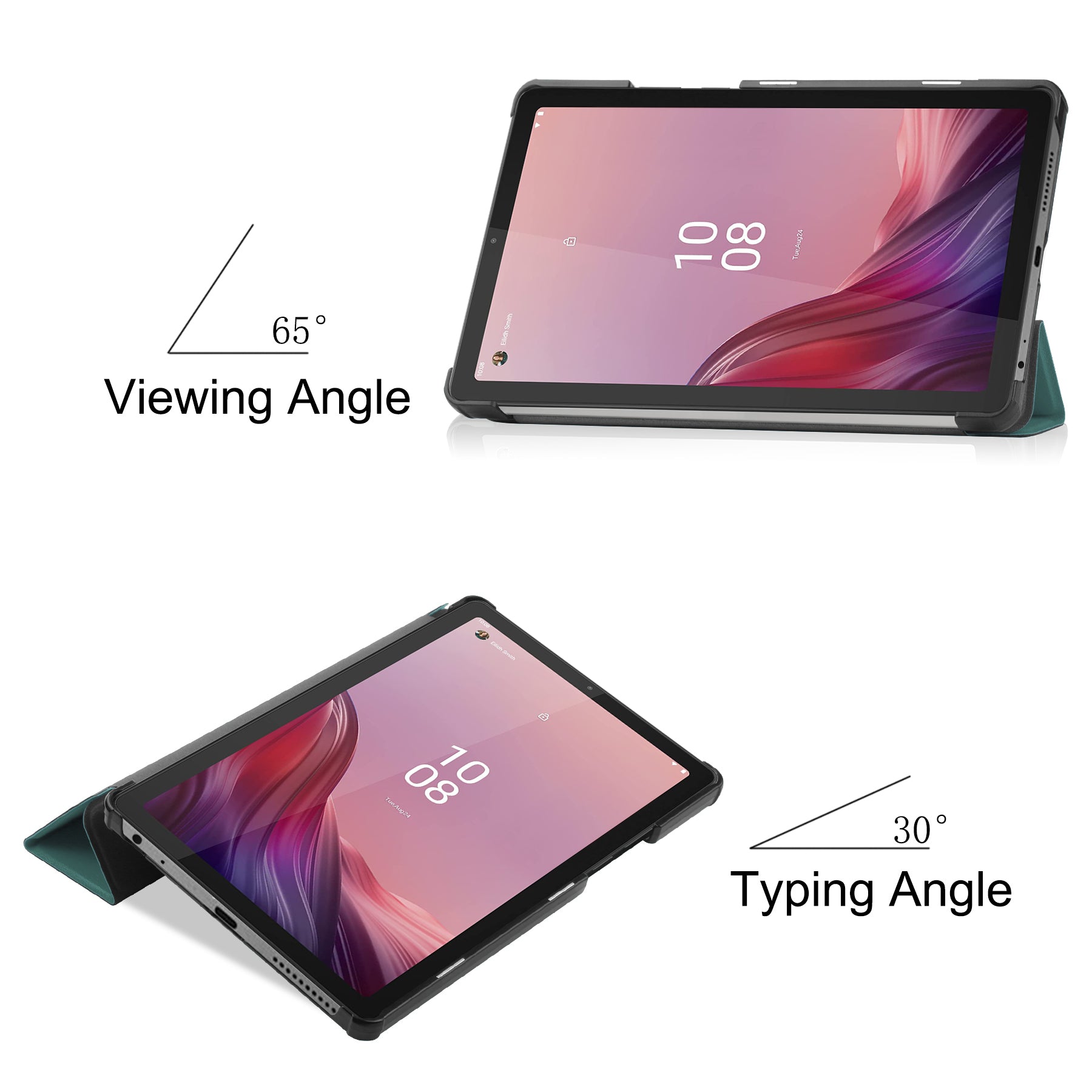 For Lenovo Tab M9 Anti-scratch PU Leather Tablet Case Tri-fold Stand Protective Cover