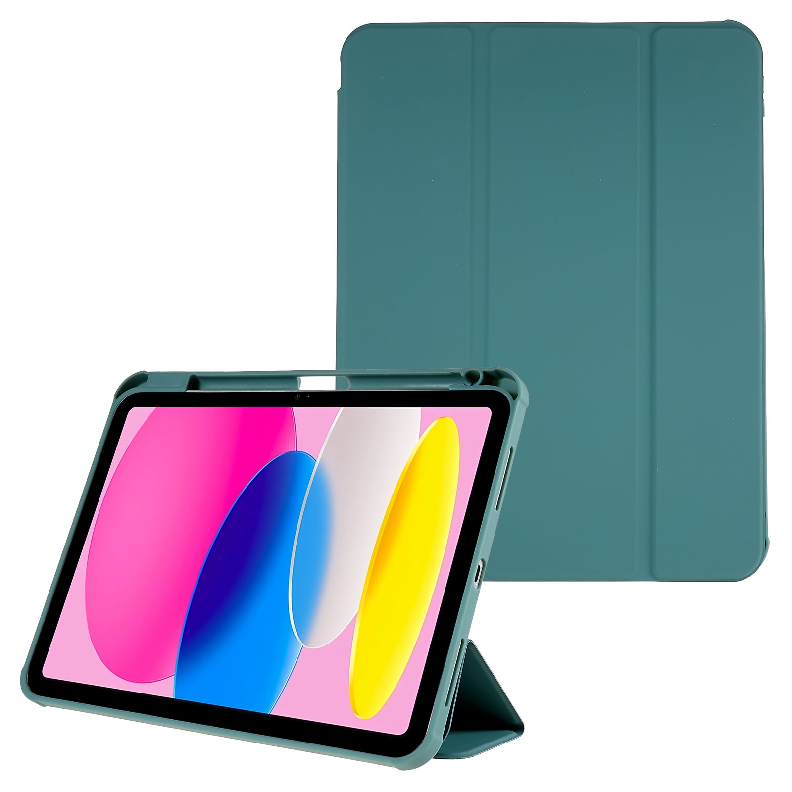 Skin Touch Tri-fold Stand Tablet Case for iPad 10.9 (2022) PU Leather TPU Acrylic Clear Cover with Auto Wake Sleep