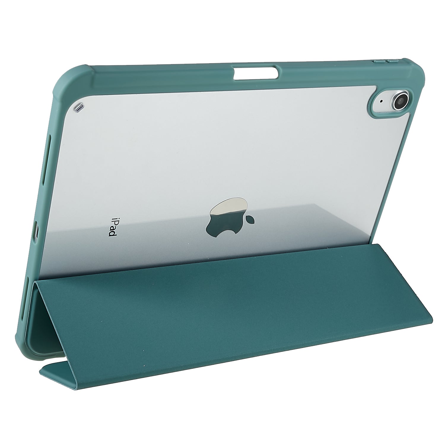 Skin Touch Tri-fold Stand Tablet Case for iPad 10.9 (2022) PU Leather TPU Acrylic Clear Cover with Auto Wake Sleep