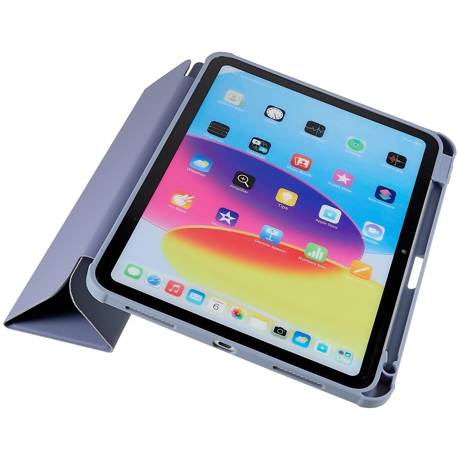 Skin Touch Tri-fold Stand Tablet Case for iPad 10.9 (2022) PU Leather TPU Acrylic Clear Cover with Auto Wake Sleep
