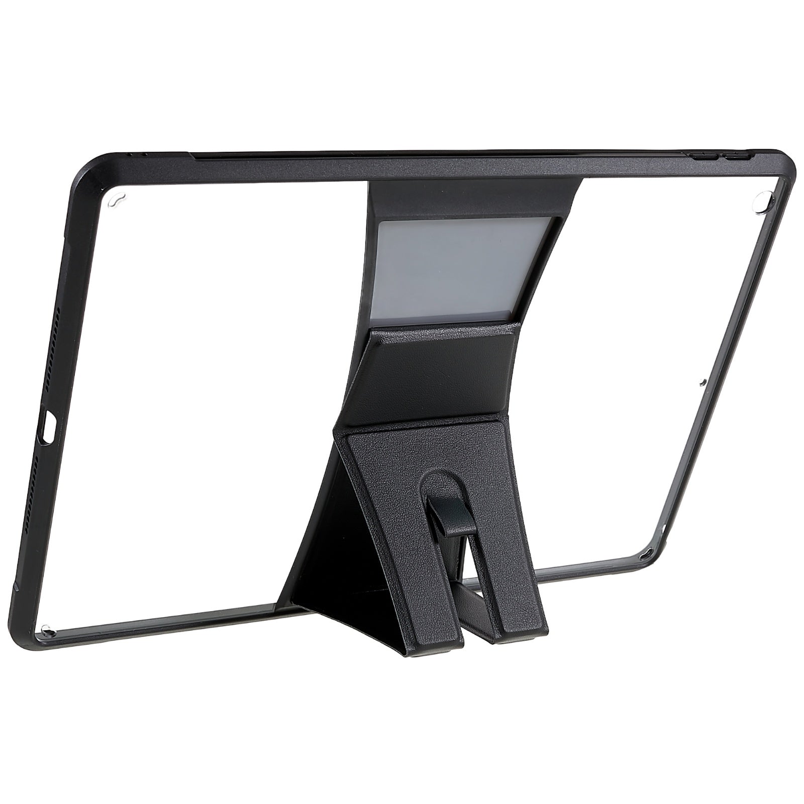 For iPad 10.2 (2021)/(2019)/(2020) Leather Kickstand Tablet Case Transparent TPU Acrylic Tablet Cover