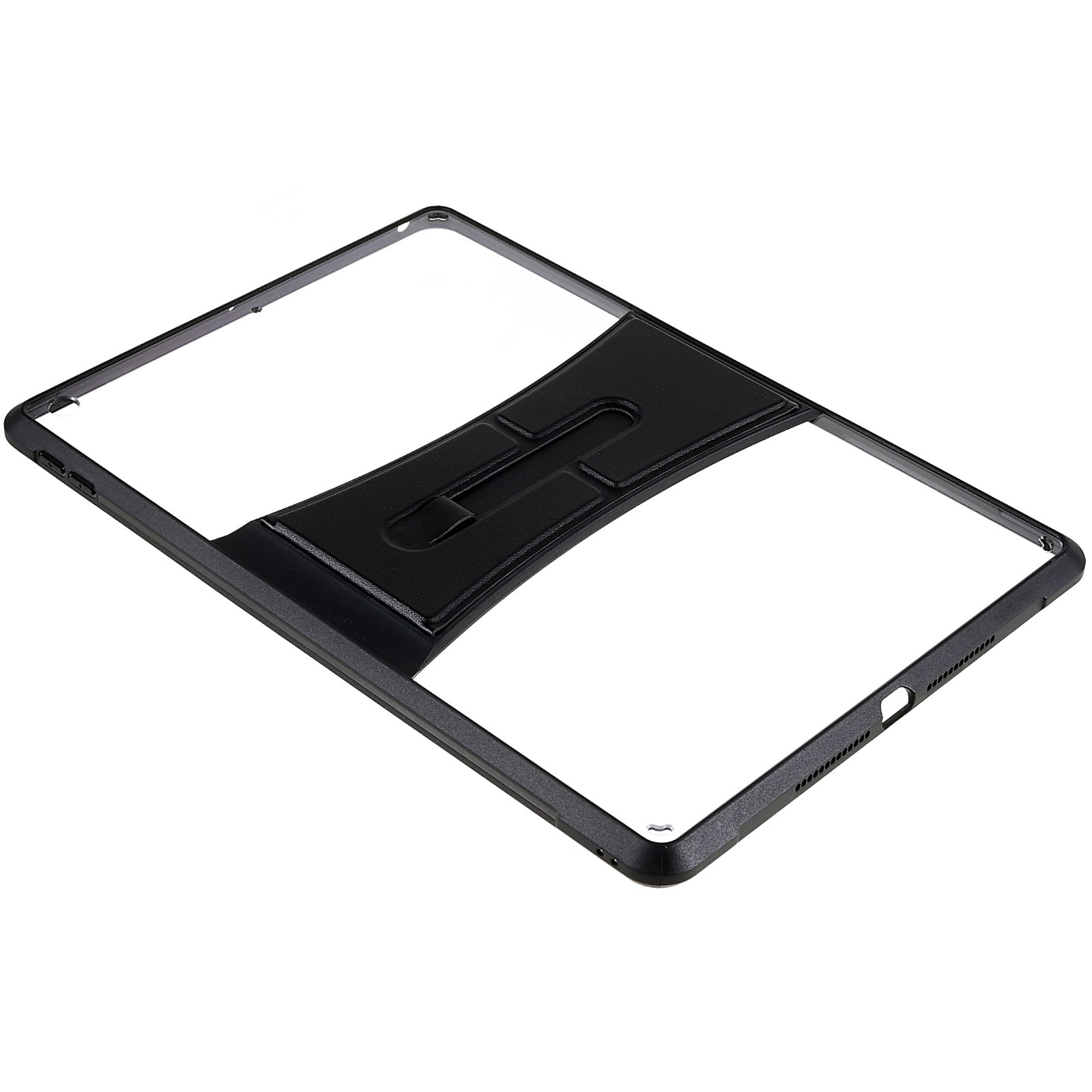 For iPad 10.2 (2021)/(2019)/(2020) Leather Kickstand Tablet Case Transparent TPU Acrylic Tablet Cover