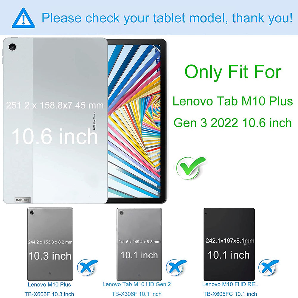 For Lenovo Tab M10 Plus (3rd Gen)/Xiaoxin Pad 2022 10.6 inch Protective Tablet Case Reinforced Corners Soft TPU Anti-scratch Transparent Tablet Cover