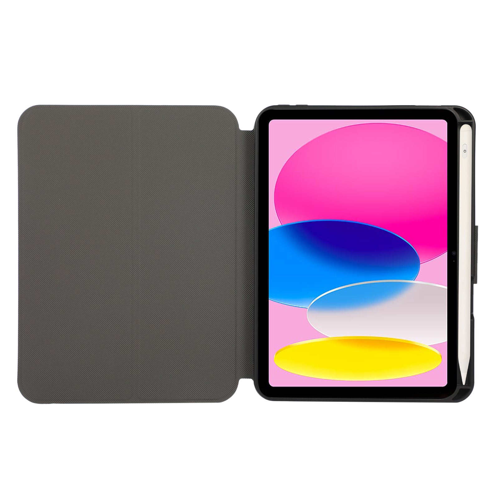 For iPad 10.9 (2022) PU Leather Stand Cover Auto Wake Sleep Protective Shell with Pen Slot