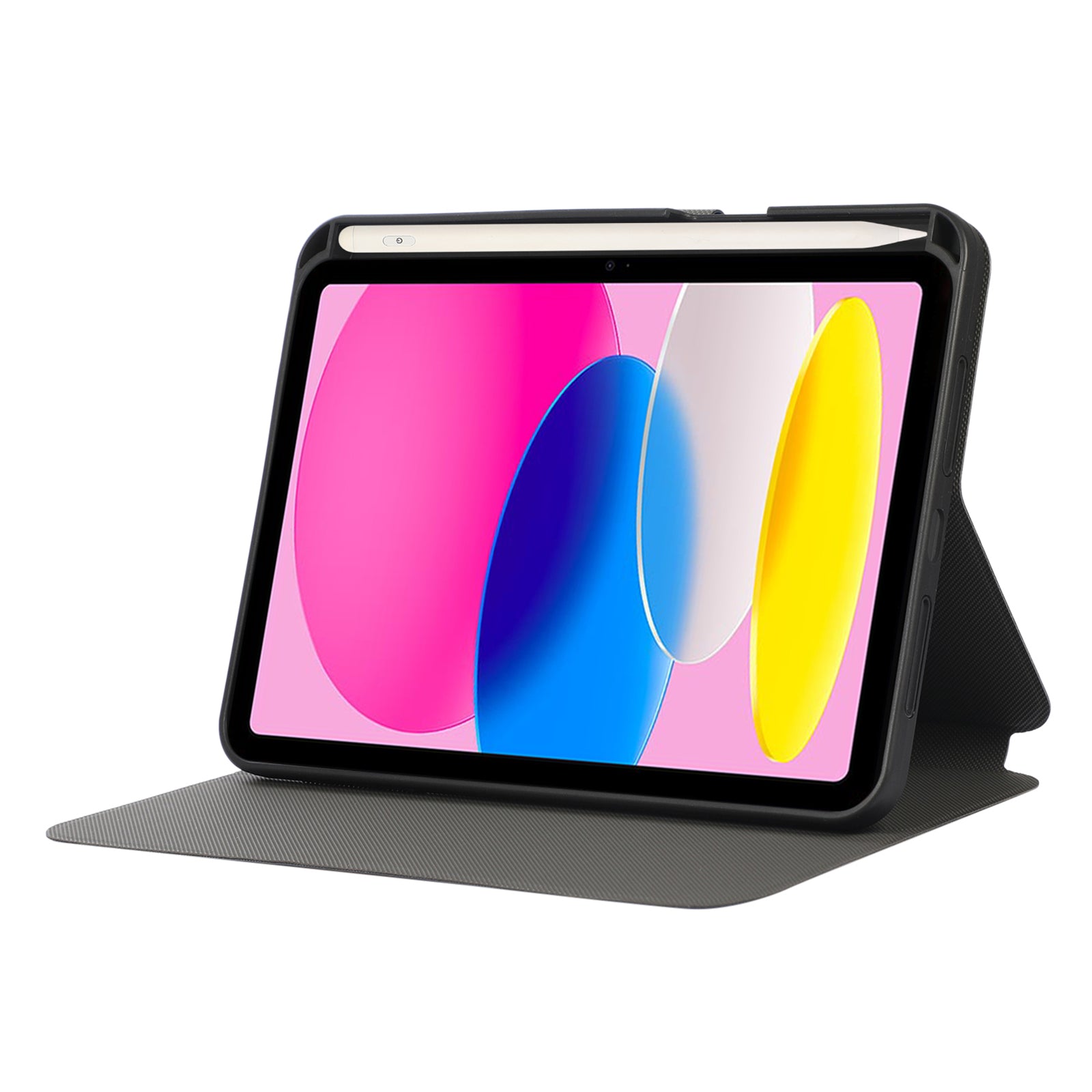 For iPad 10.9 (2022) PU Leather Stand Cover Auto Wake Sleep Protective Shell with Pen Slot