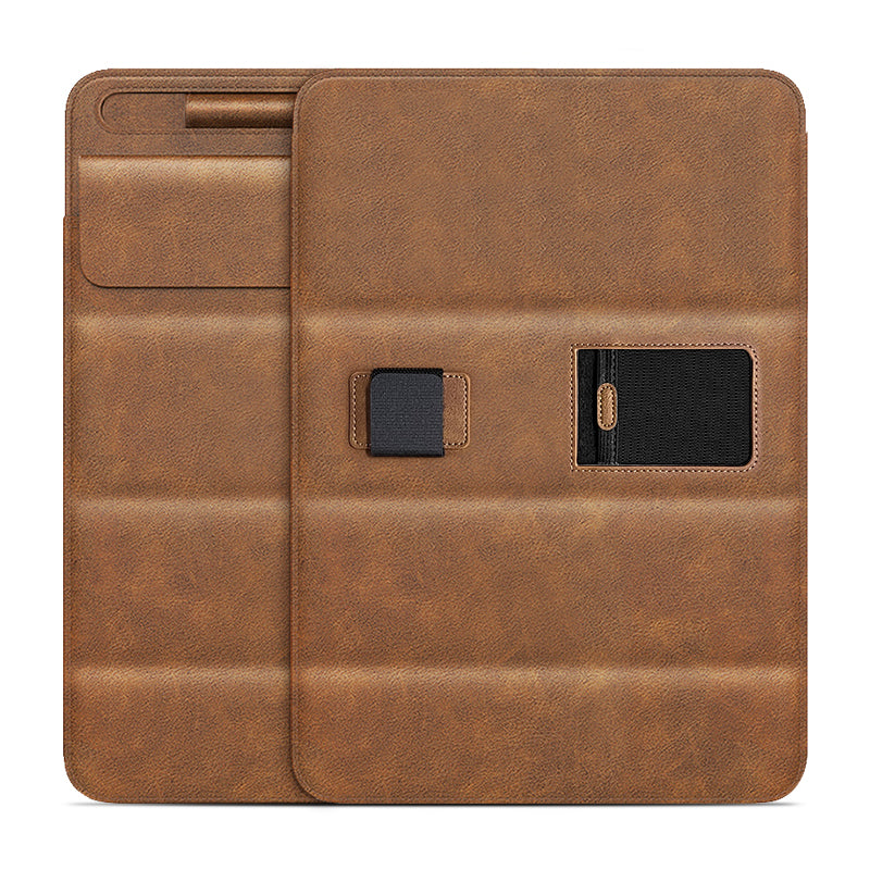 Universal Sleeve Bag for 9.7-11 Tablets Carrying Case Portable Anti-Scratch Bag with Tri-fold Stand Brown