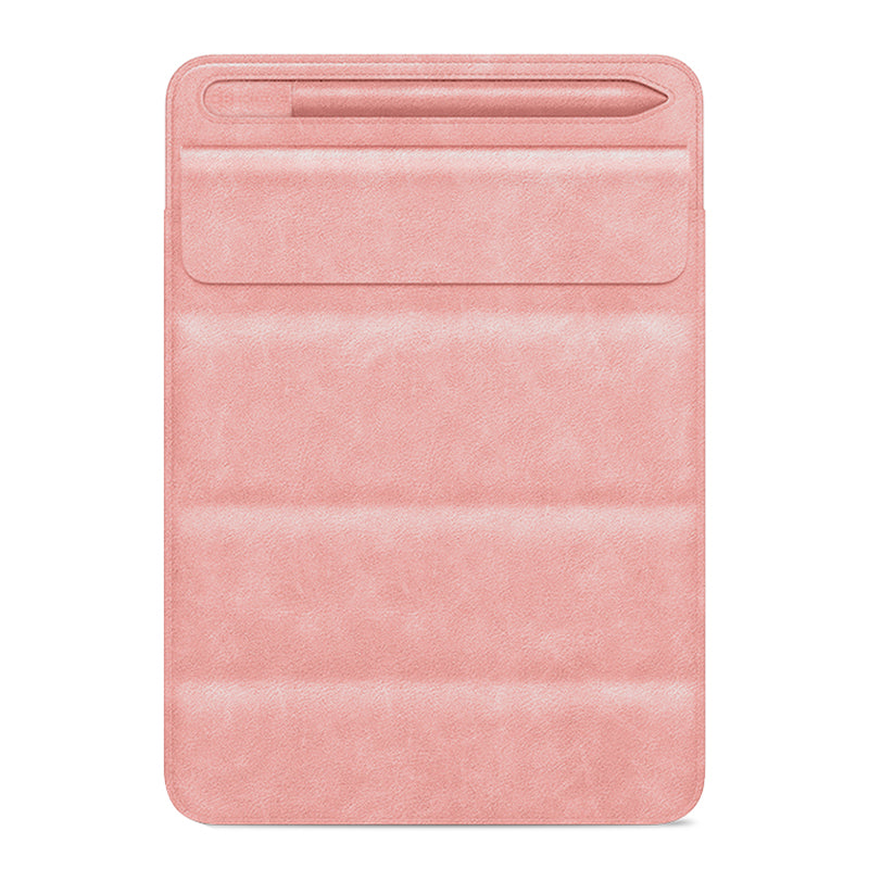 Universal Sleeve Bag for 9.7-11 Tablets Carrying Case Portable Anti-Scratch Bag with Tri-fold Stand Brown