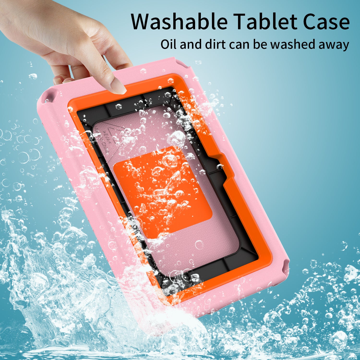 For Amazon Fire 7 (2022) Protective EVA Case with Shoulder Strap Waterproof Screen Film