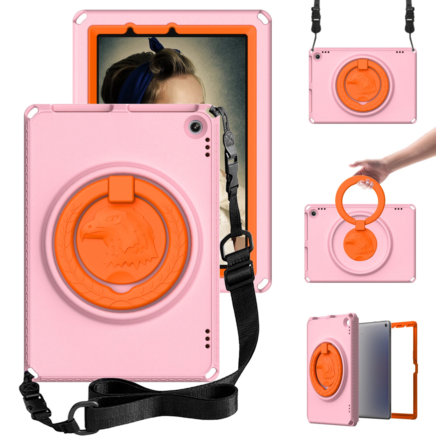 Hard EVA Case for Amazon Fire HD 10 (2021) Protective Cover with Shoulder Strap Screen Film