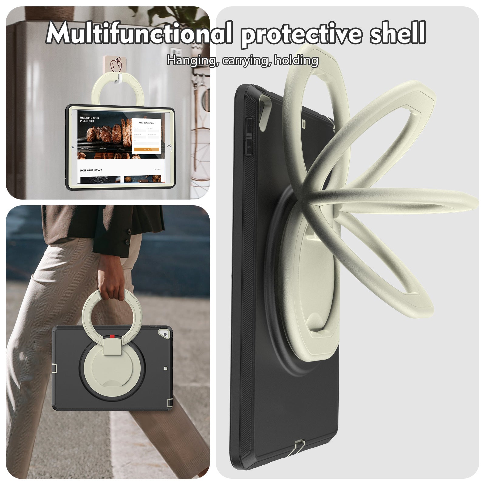 For iPad Pro 10.5-inch (2017) Air 10.5 inch (2019) Tablet Case PC TPU Kickstand Anti-Slip Cover