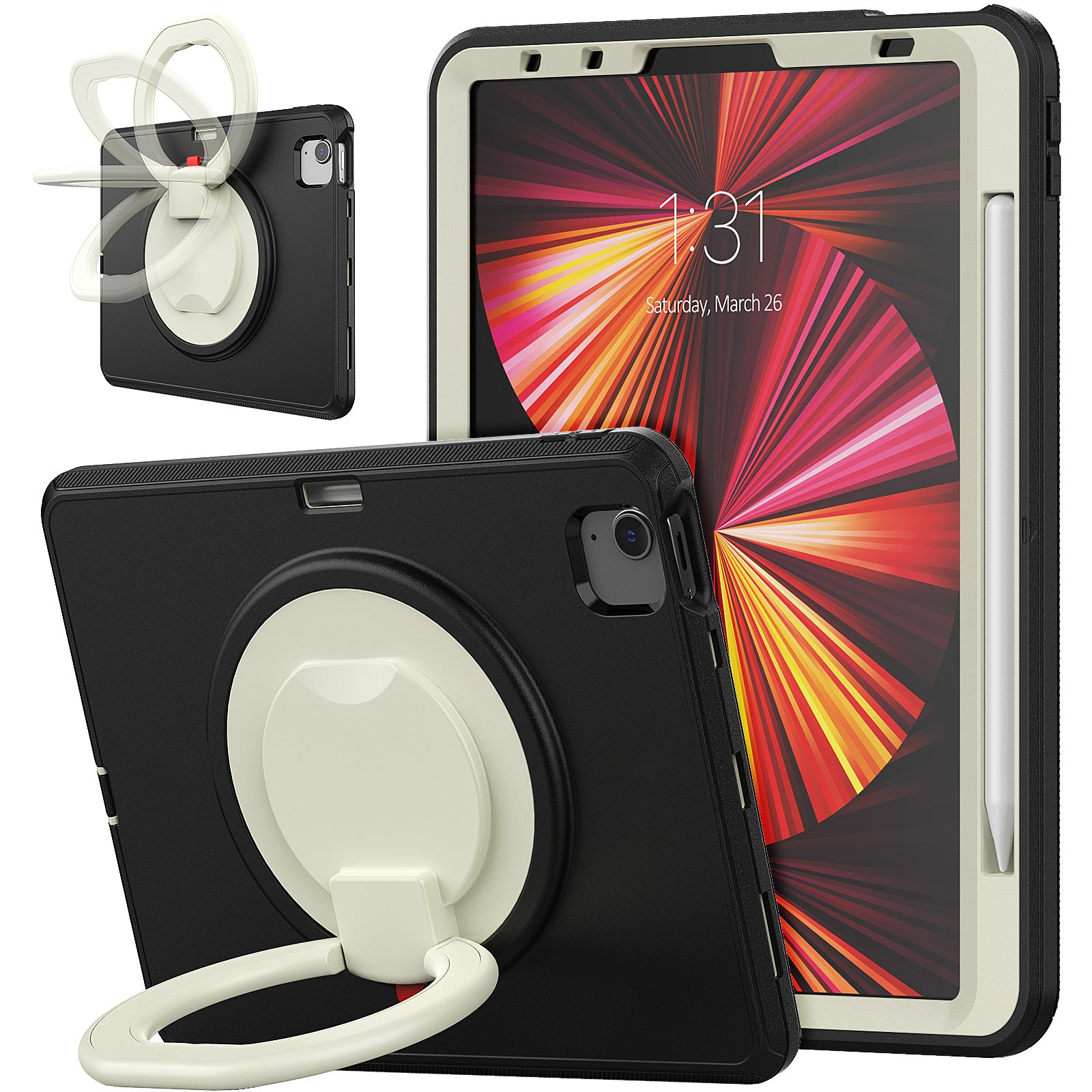 Tablet Case for iPad Pro 11 (2018) (2020) (2021) (2022) Air (2020) (2022) PC TPU Rotating Kickstand Protective Cover
