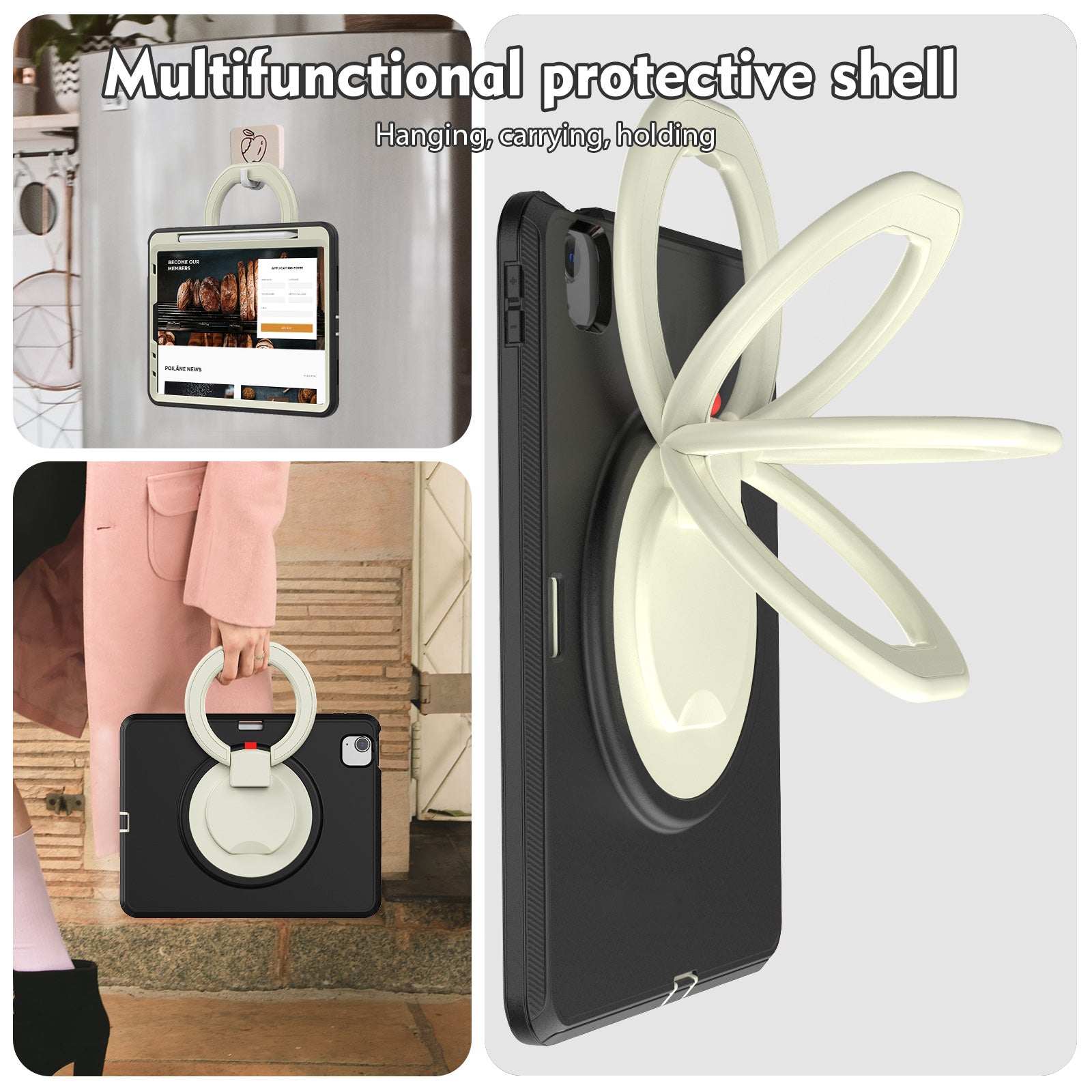 Tablet Case for iPad Pro 11 (2018) (2020) (2021) (2022) Air (2020) (2022) PC TPU Rotating Kickstand Protective Cover