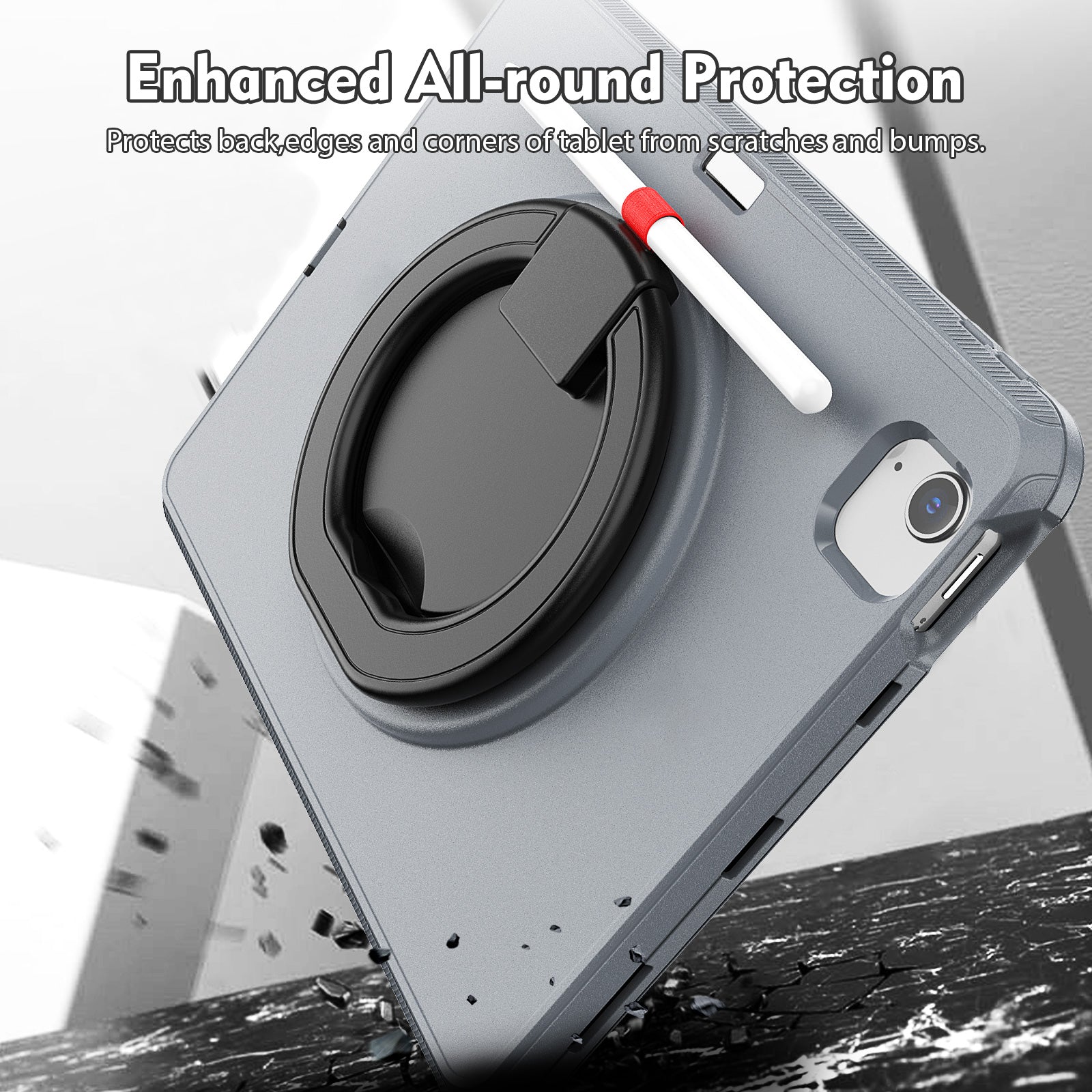 Tablet Case for iPad Pro 11 (2018) (2020) (2021) (2022) Air (2020) (2022) PC TPU Rotating Kickstand Protective Cover