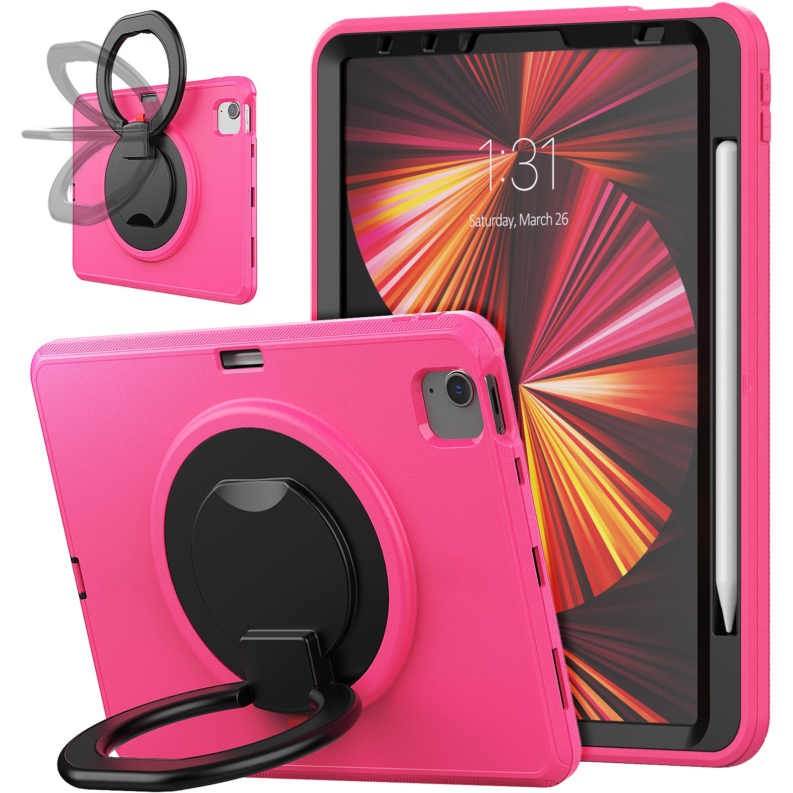 Tablet Case for iPad Pro 11 (2018) (2020) (2021) (2022) Air (2020) (2022) PC TPU Rotating Kickstand Protective Cover