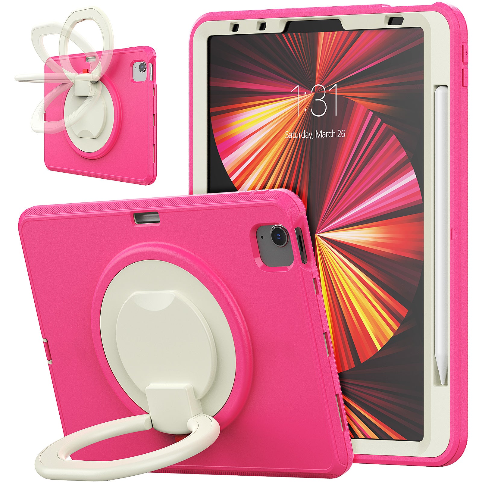 Tablet Case for iPad Pro 11 (2018) (2020) (2021) (2022) Air (2020) (2022) PC TPU Rotating Kickstand Protective Cover