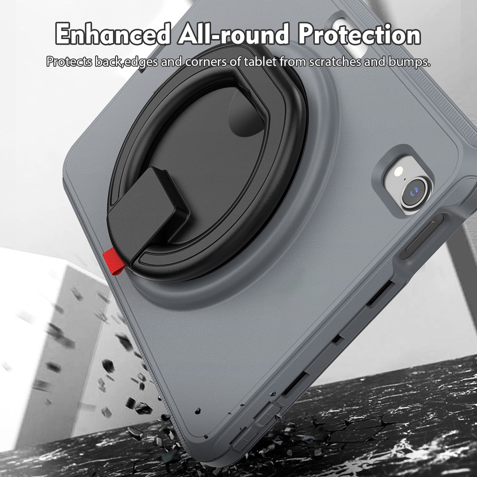 Tablet Case for iPad mini (2021) PC TPU Anti-Drop Protective Cover with Handle Grip Kickstand
