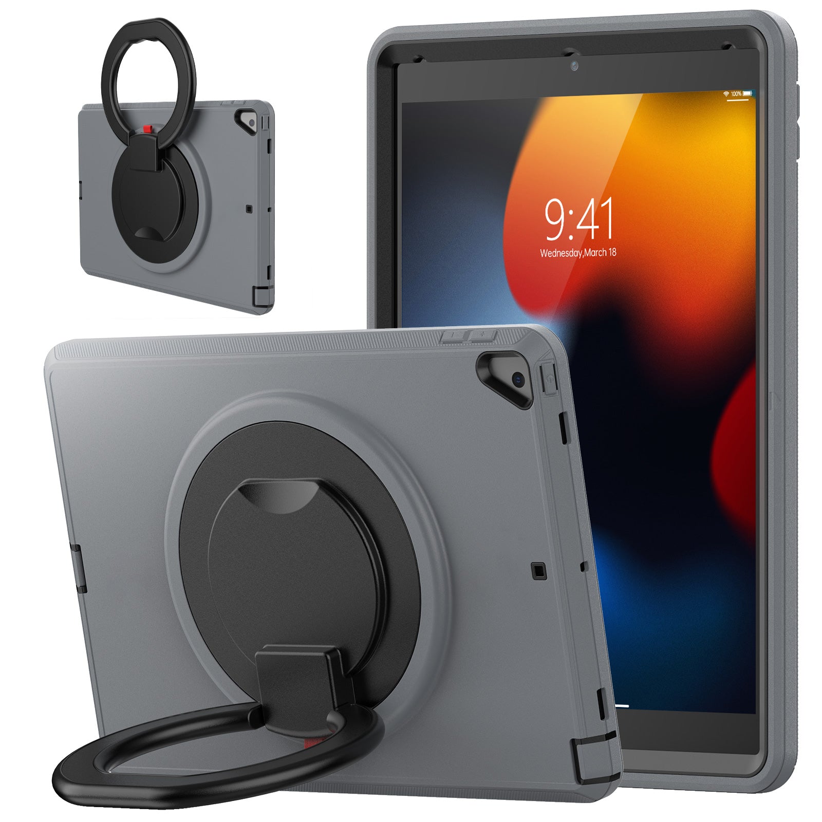 For iPad 10.2 (2021) (2020) (2019) Case PC TPU Handle Grip Kickstand Tablet Protective Cover