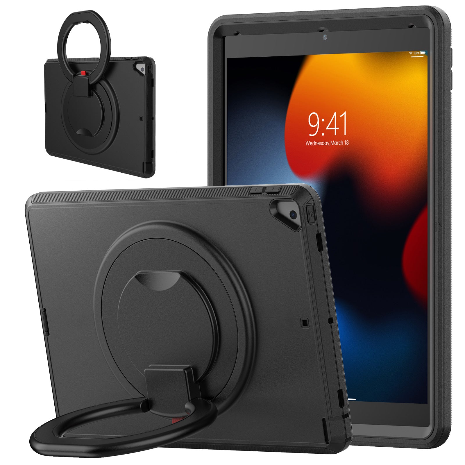 For iPad 10.2 (2021) (2020) (2019) Case PC TPU Handle Grip Kickstand Tablet Protective Cover