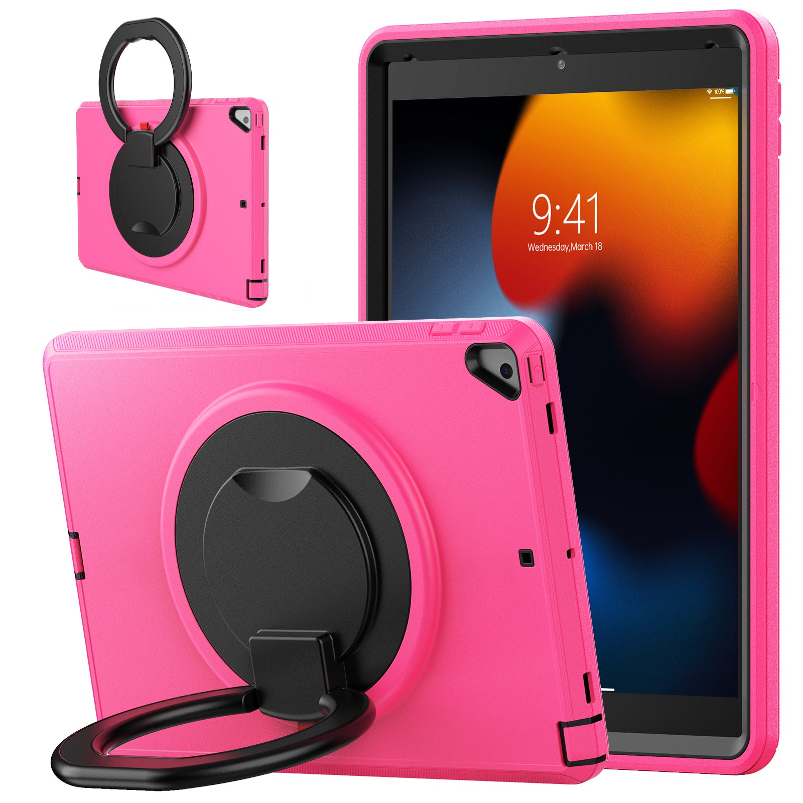 For iPad 10.2 (2021) (2020) (2019) Case PC TPU Handle Grip Kickstand Tablet Protective Cover
