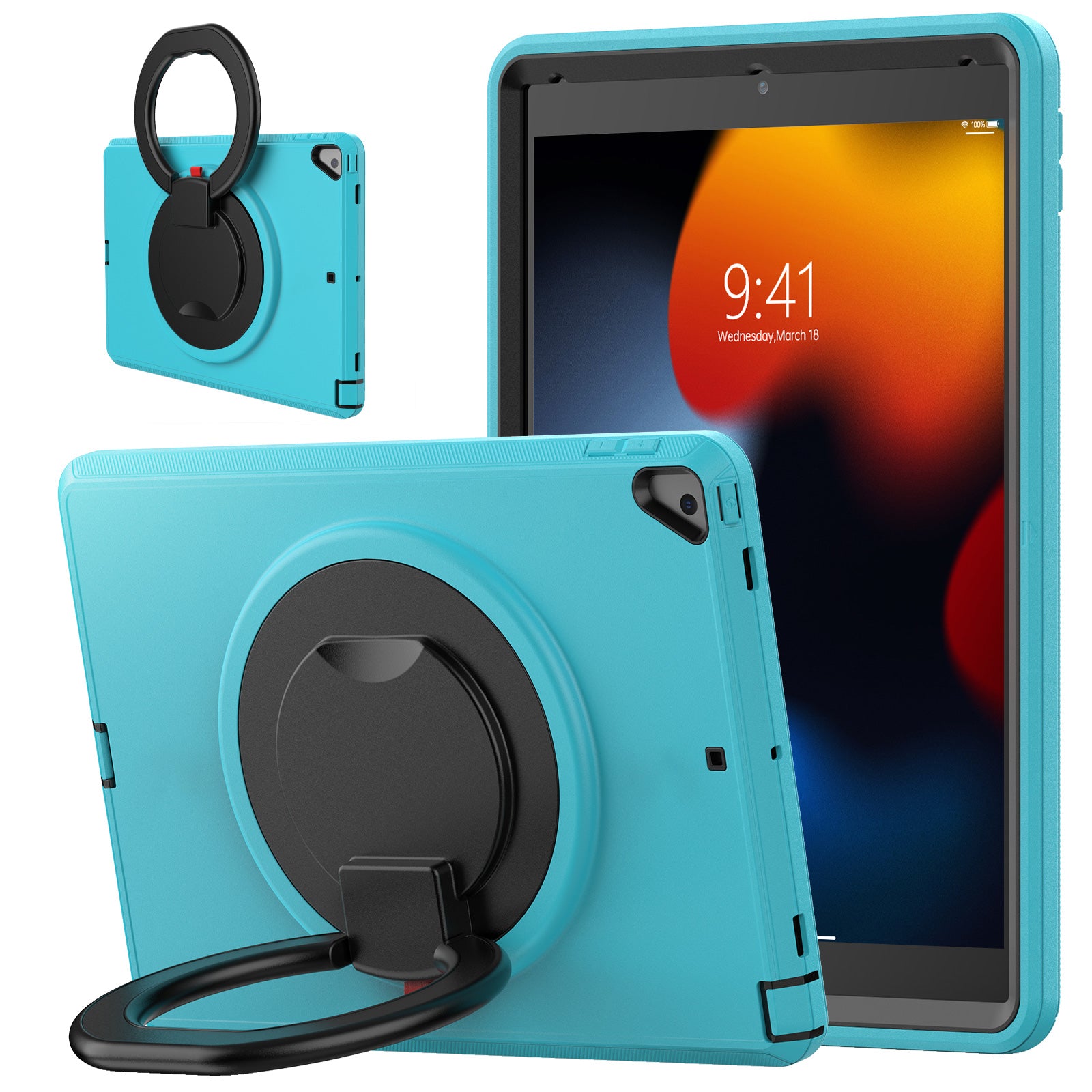 For iPad 10.2 (2021) (2020) (2019) Case PC TPU Handle Grip Kickstand Tablet Protective Cover