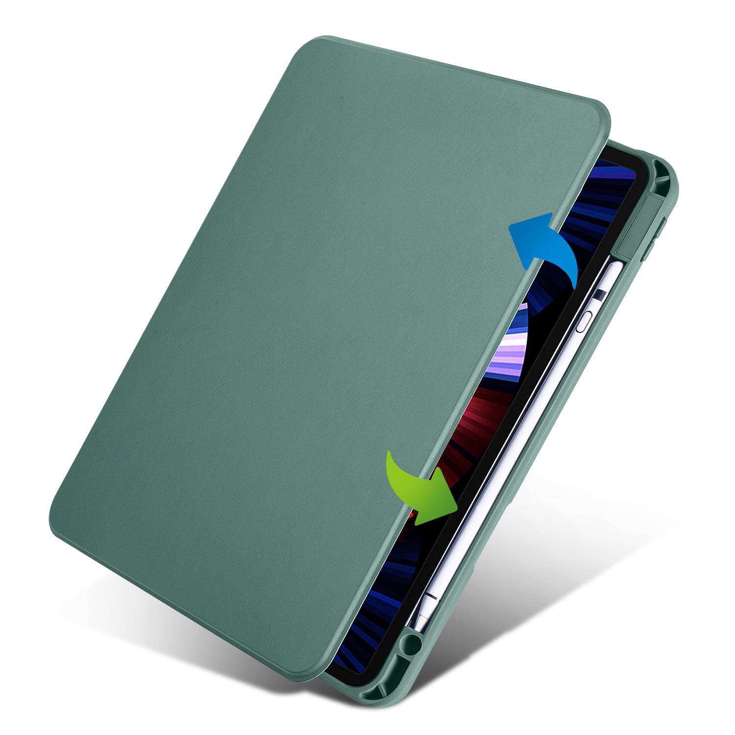 For iPad Pro 11 (2020) (2021) (2022) iPad Air (2020) (2022) Rotary Kickstand Tablet Case PU Leather Acrylic Protective Cover