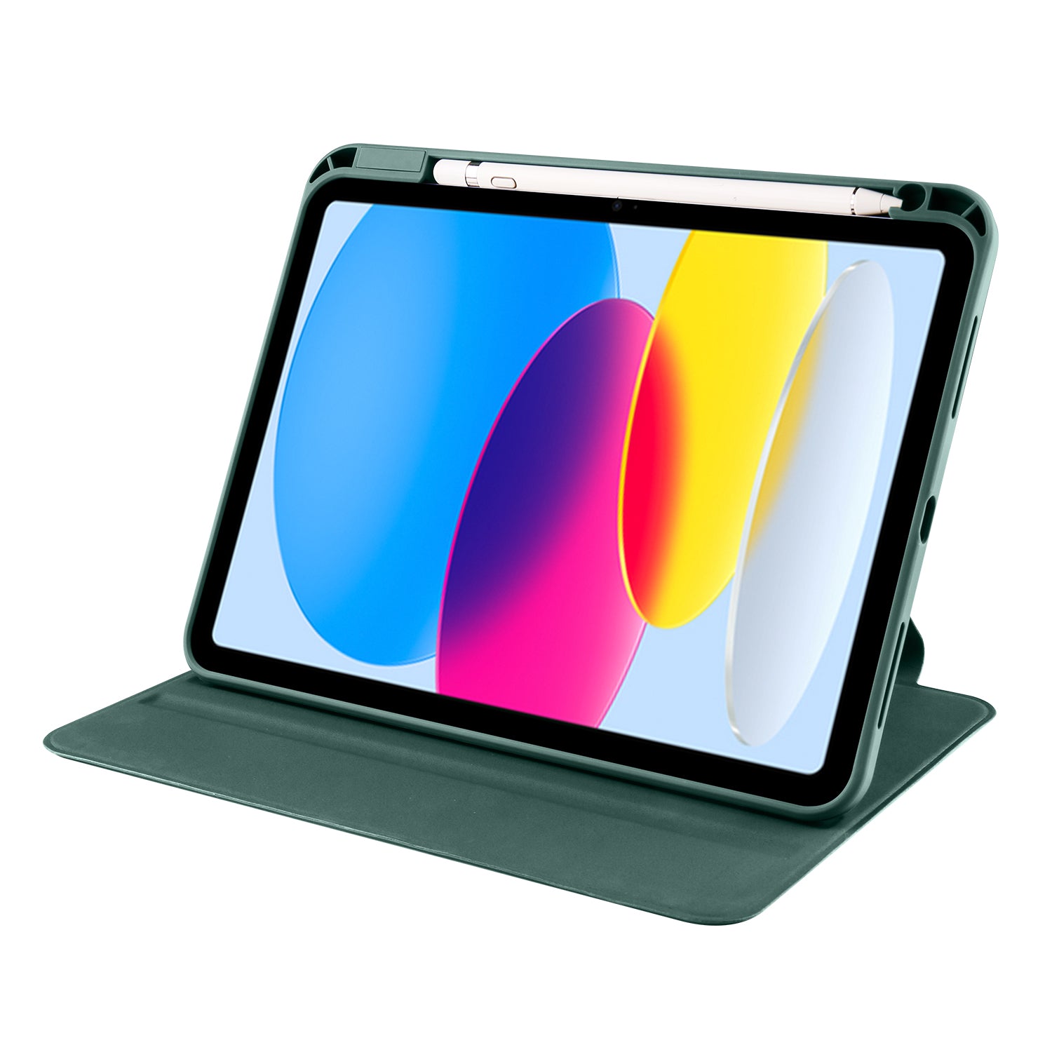 For iPad 10.9 (2022) PU Leather Acrylic Tablet Case Rotary Kickstand Cover with Pen Holder