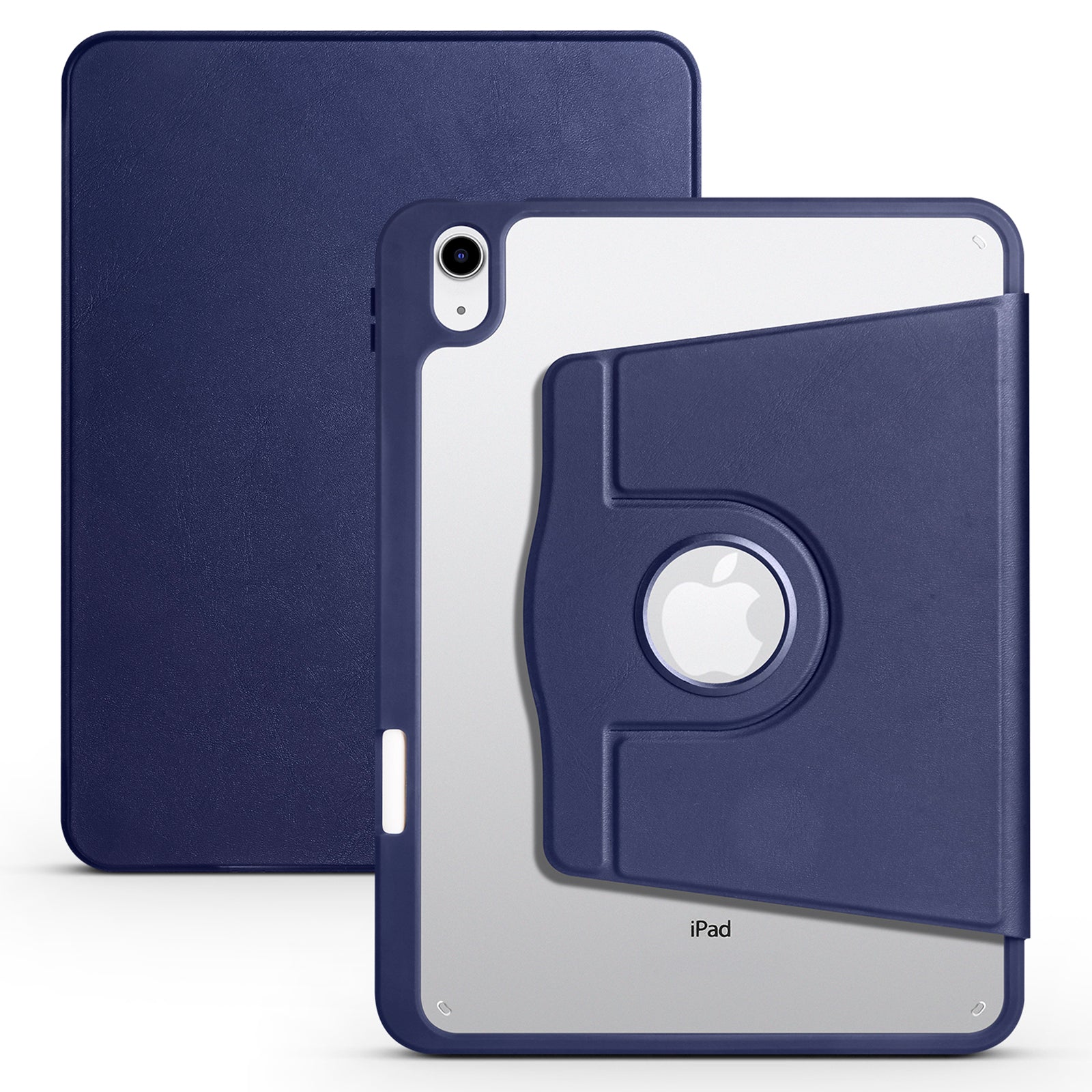 For iPad 10.9 (2022) PU Leather Acrylic Tablet Case Rotary Kickstand Cover with Pen Holder