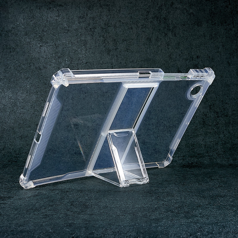 For Samsung Galaxy Tab A8 10.5 (2021) X205 / X200 Transparent TPU Protective Cover Kickstand Drop-proof Tablet Case