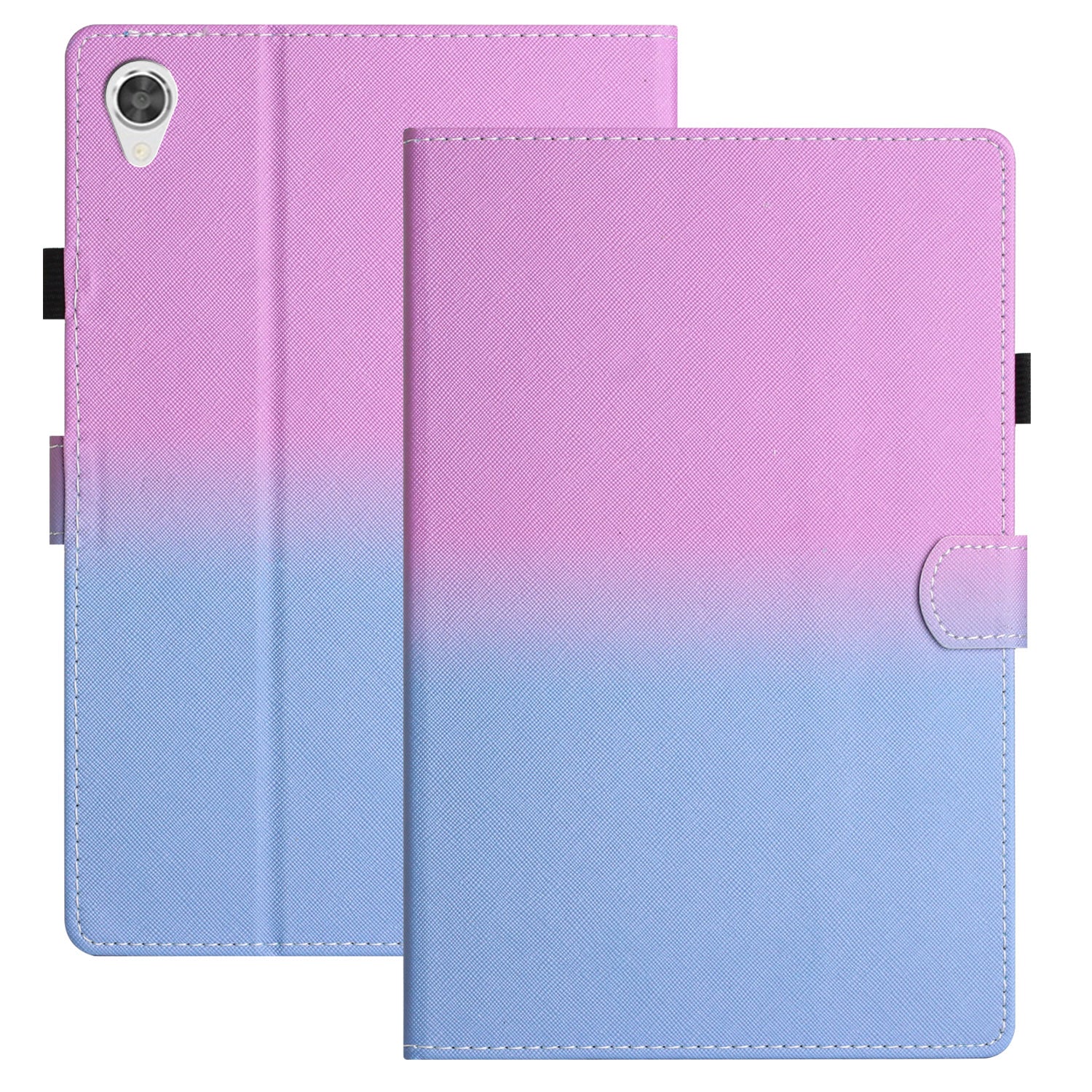 For Lenovo Tab M10 HD Gen 2 X306X Gradient PU Leather Tablet Case 3 Card Slots Flip Stand Drop-proof Cover - Purple / Blue