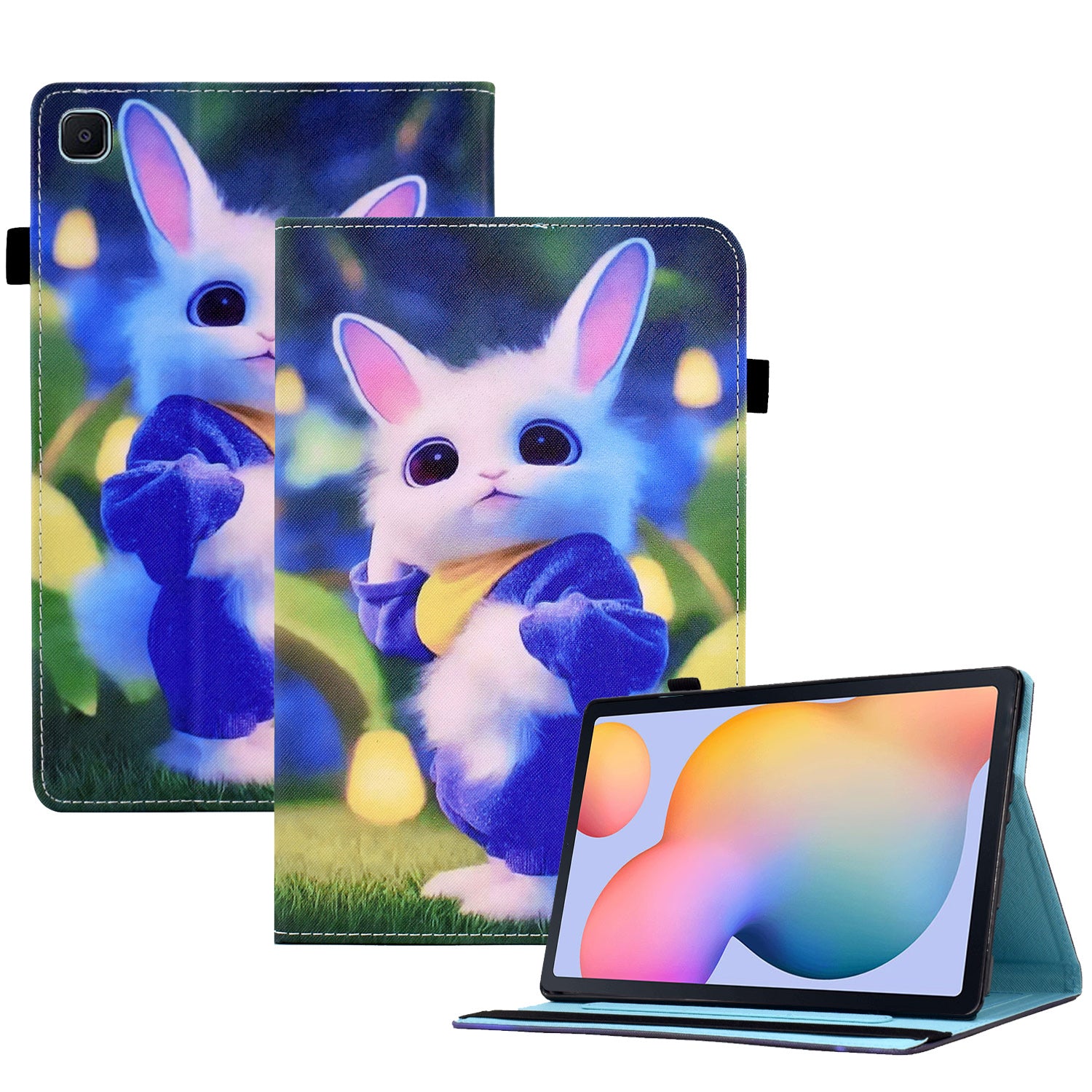 For Samsung Galaxy Tab S6 Lite (2022) / Tab S6 Lite Pattern Printing Tablet Stand Case Leather Card Slots Cover with Elastic Band