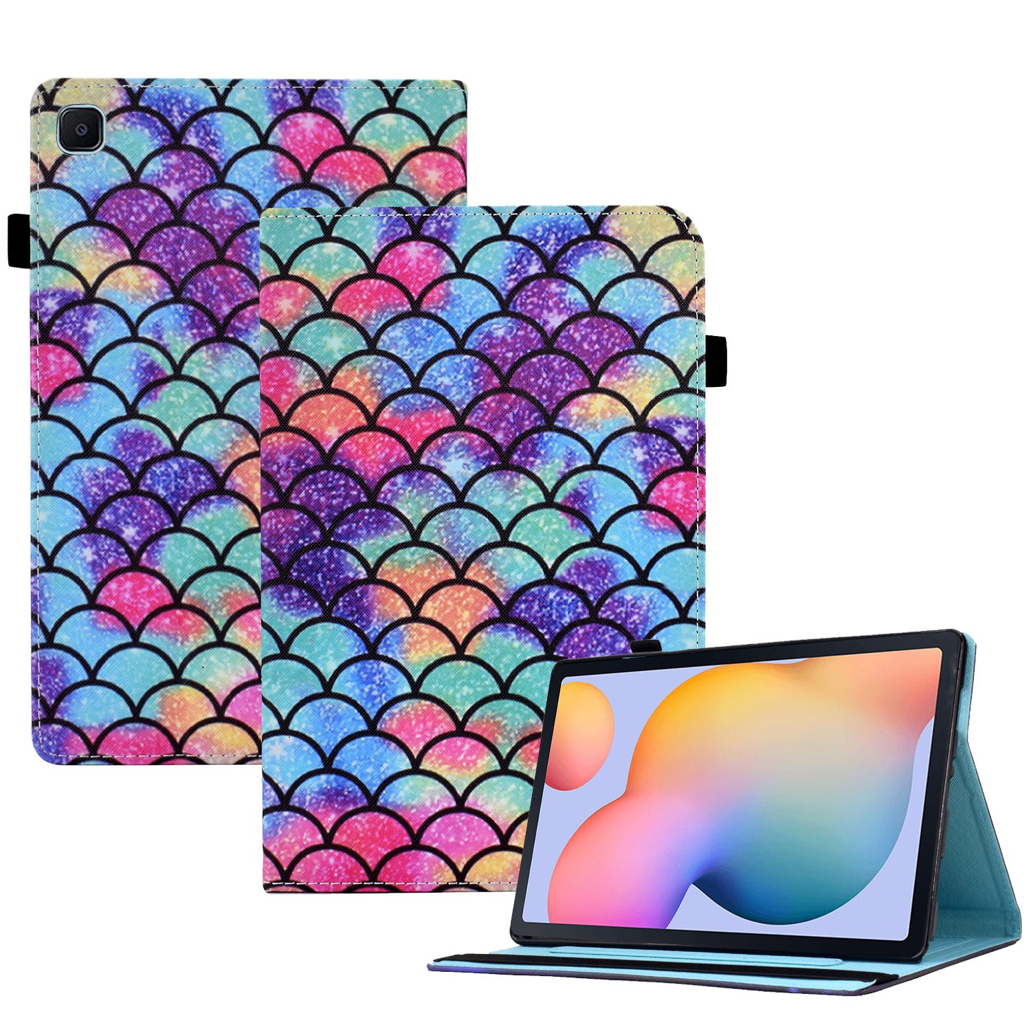 For Samsung Galaxy Tab S6 Lite (2022) / Tab S6 Lite Pattern Printing Tablet Stand Case Leather Card Slots Cover with Elastic Band