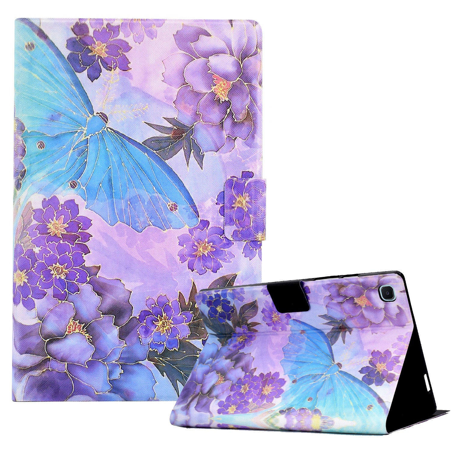 Leather Flip Cover for Samsung Galaxy Tab S6 Lite (SM-P610 / 615) Case Pattern Printed Tablet Cover with Card Holder