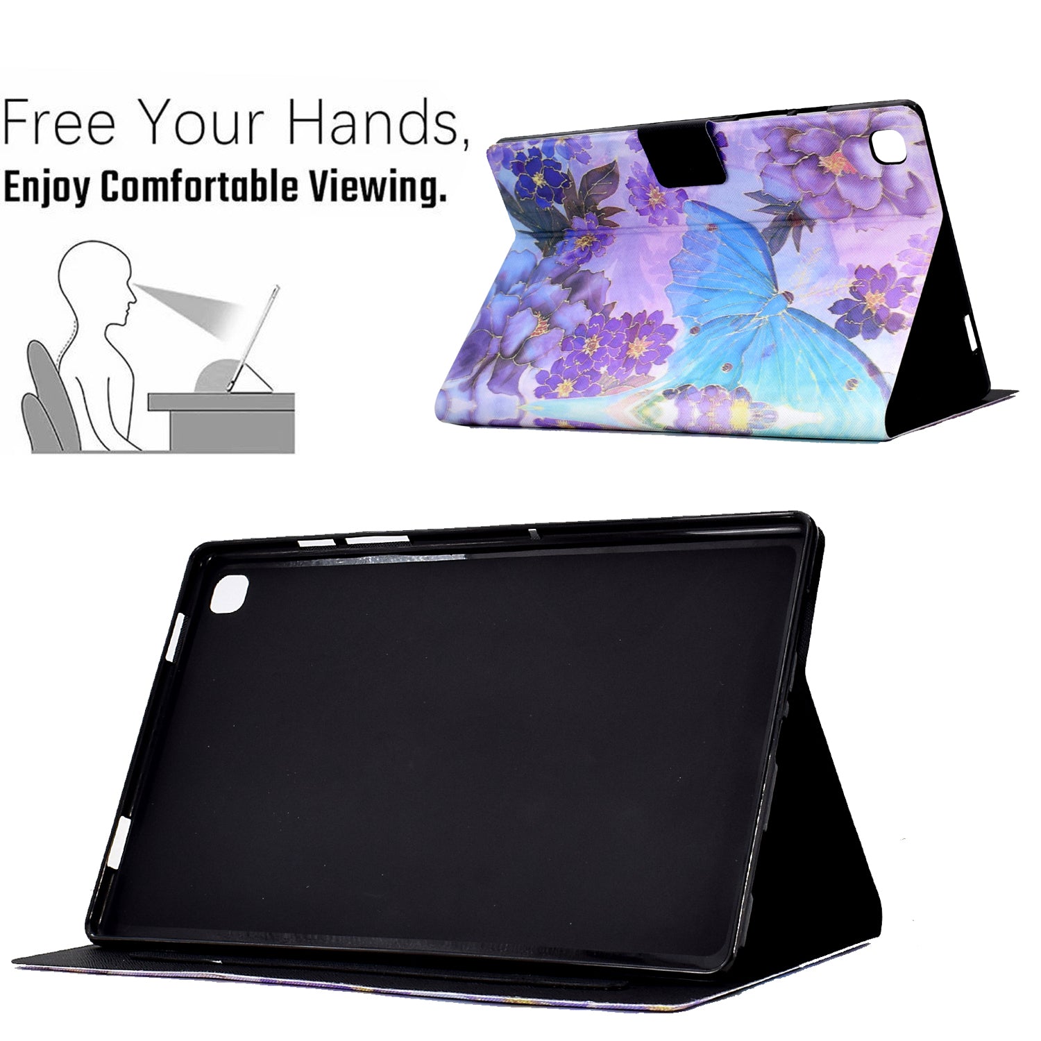 Leather Flip Cover for Samsung Galaxy Tab S6 Lite (SM-P610 / 615) Case Pattern Printed Tablet Cover with Card Holder